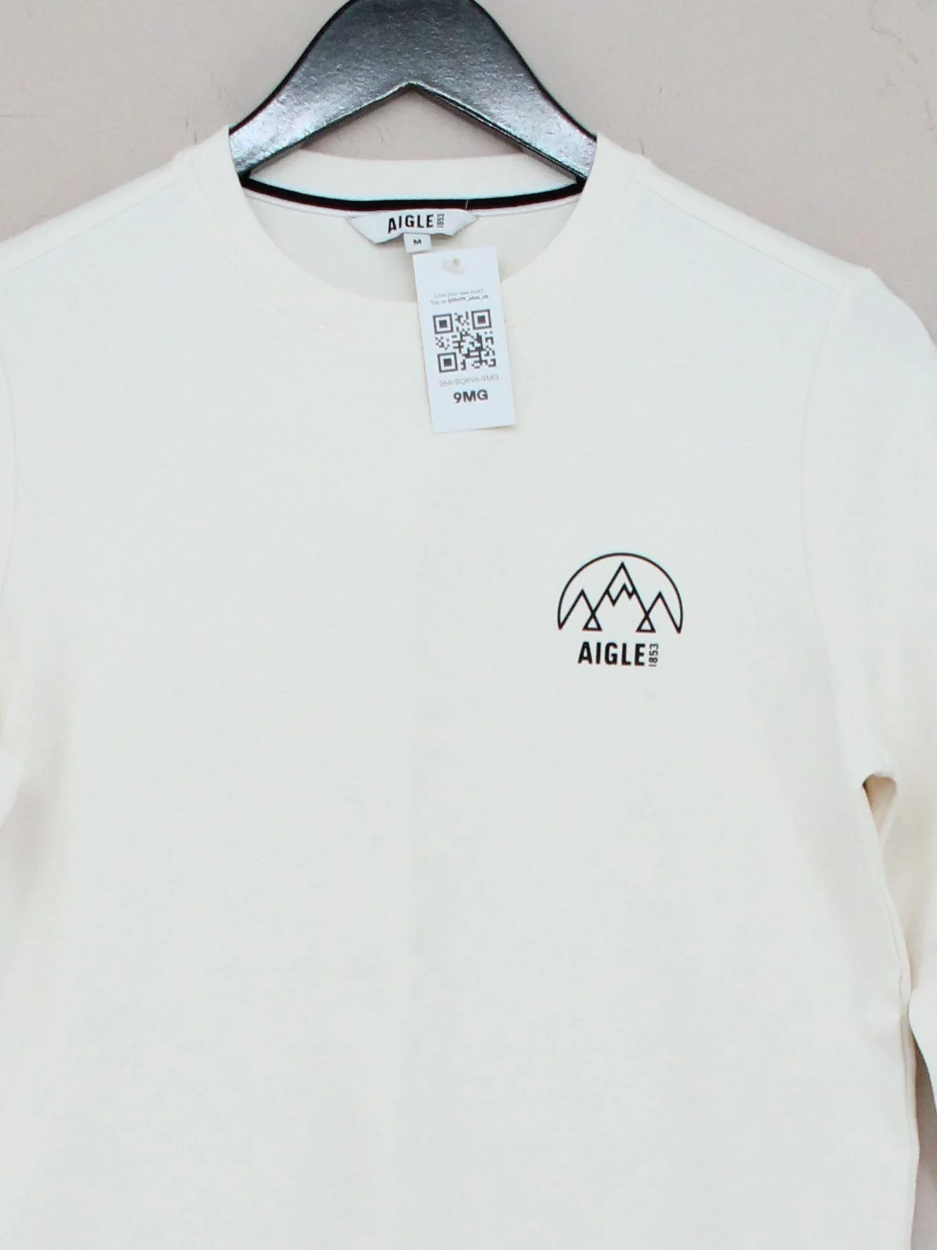 Aigle Women's Top M Cream Cotton with Polyester, Elastane Basic - Image 3