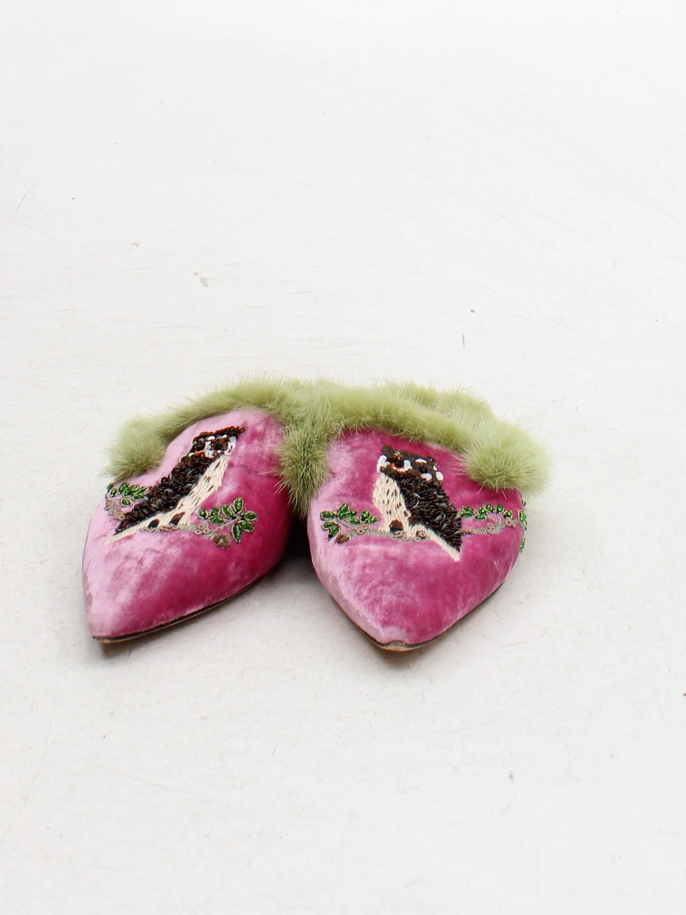 Alberta Ferretti Women's Flat Shoes UK 4 Pink Other with Animal Fur Loafer - Image 2