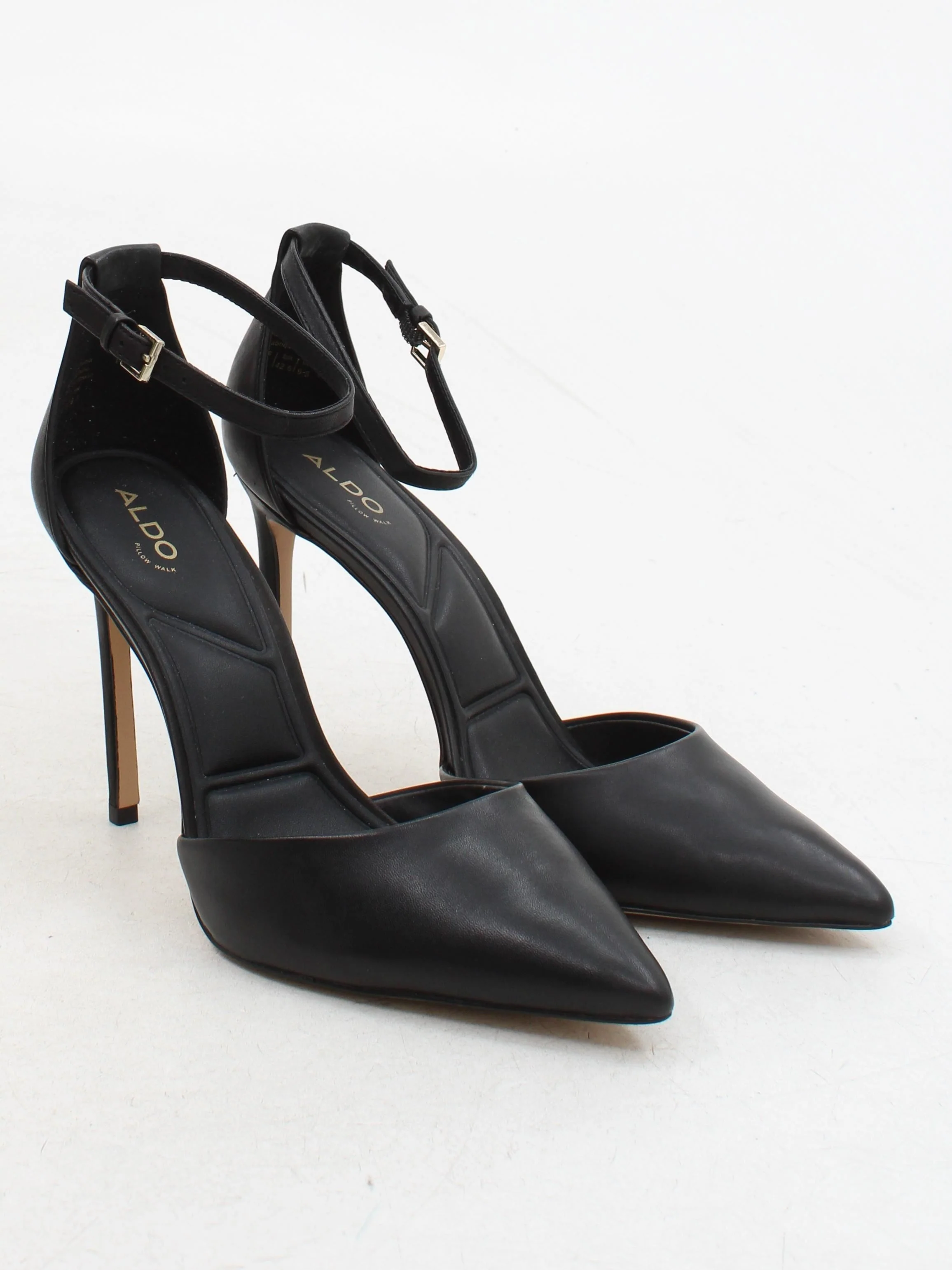 Aldo Women's Heels UK 9.5 Black 100% Faux Leather Court - Image 4