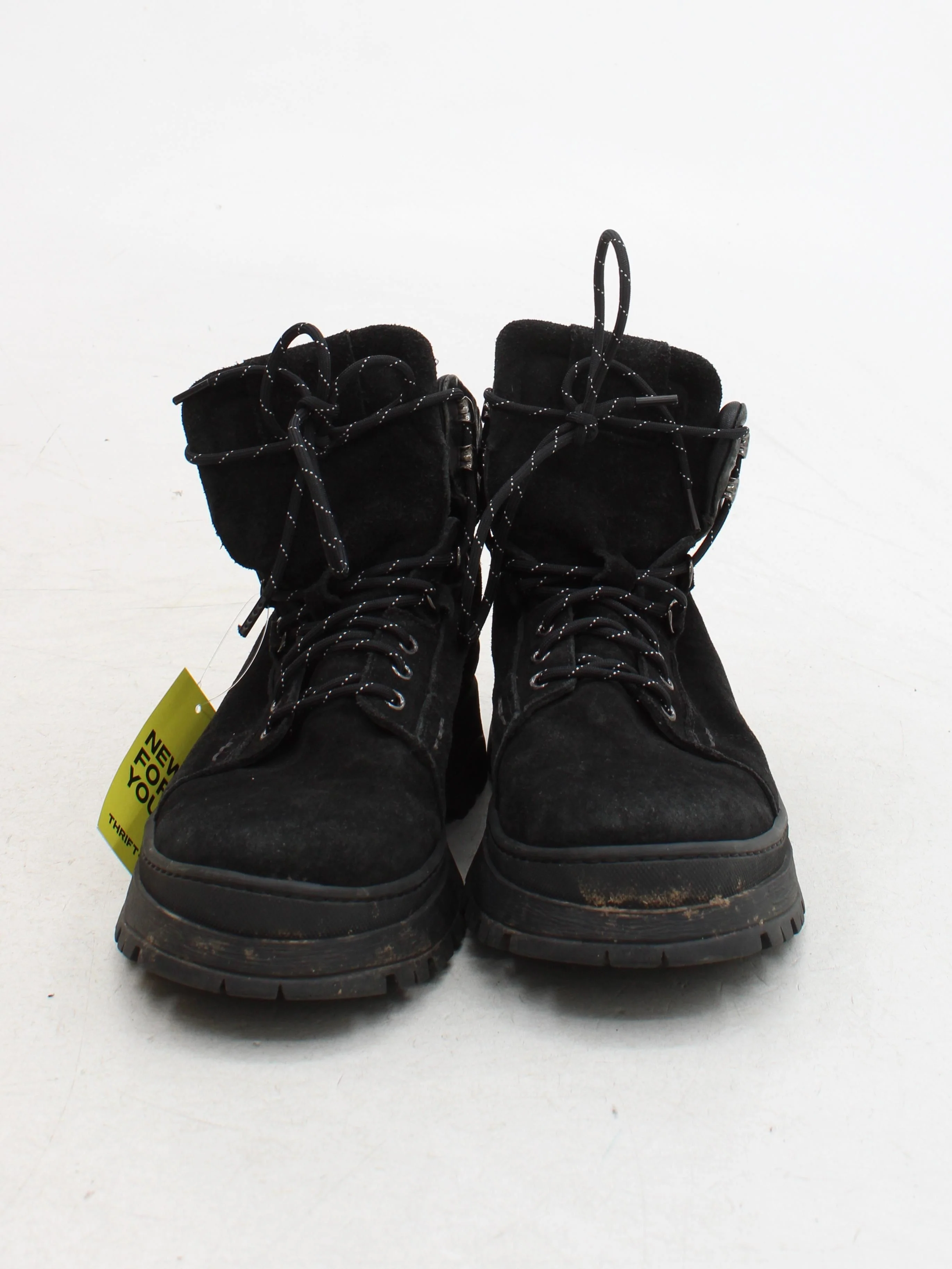 AllSaints Men's Boots UK 8 Black Suede with Leather Combat - Image 2
