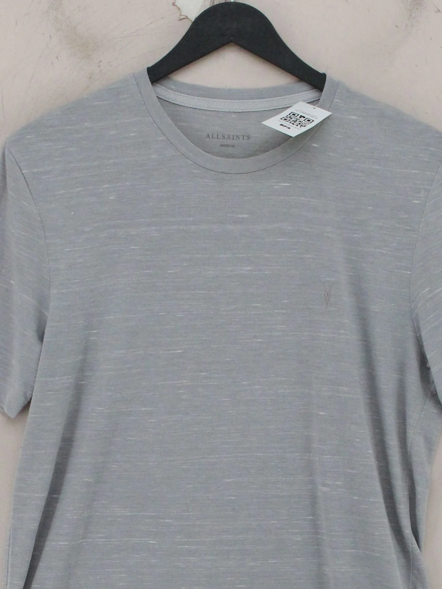 AllSaints Men's T-Shirt M Grey Cotton with Polyester Basic - Image 3