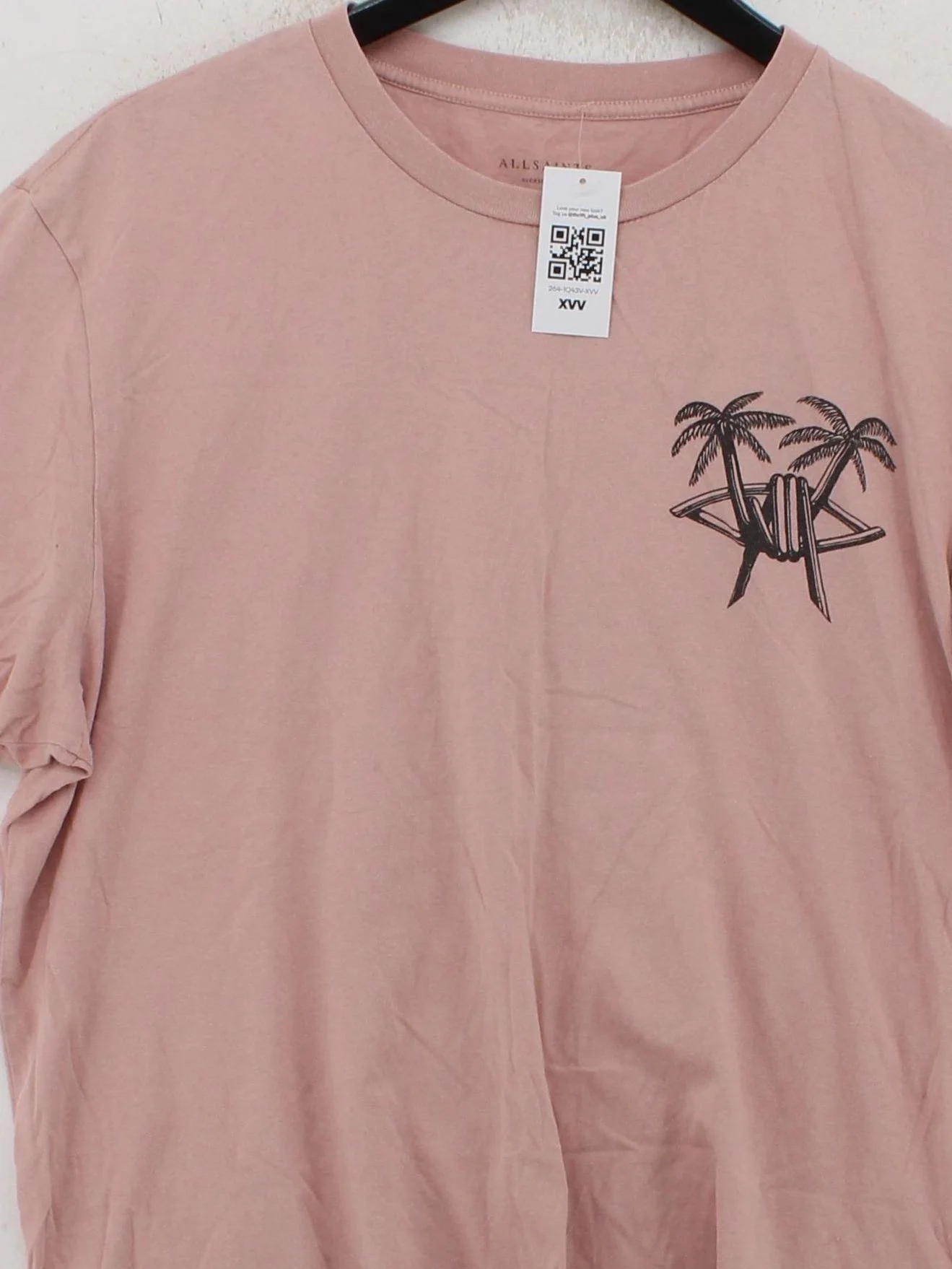 AllSaints Men's T-Shirt M Pink Graphic 100% Cotton Basic - Image 3