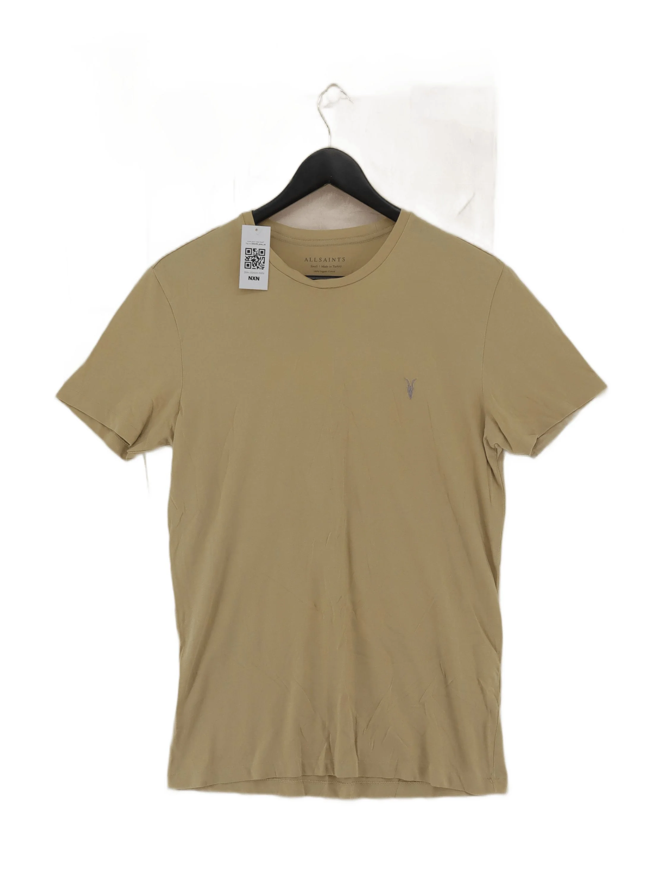 AllSaints Men's T-Shirt S Tan 100% Cotton Basic