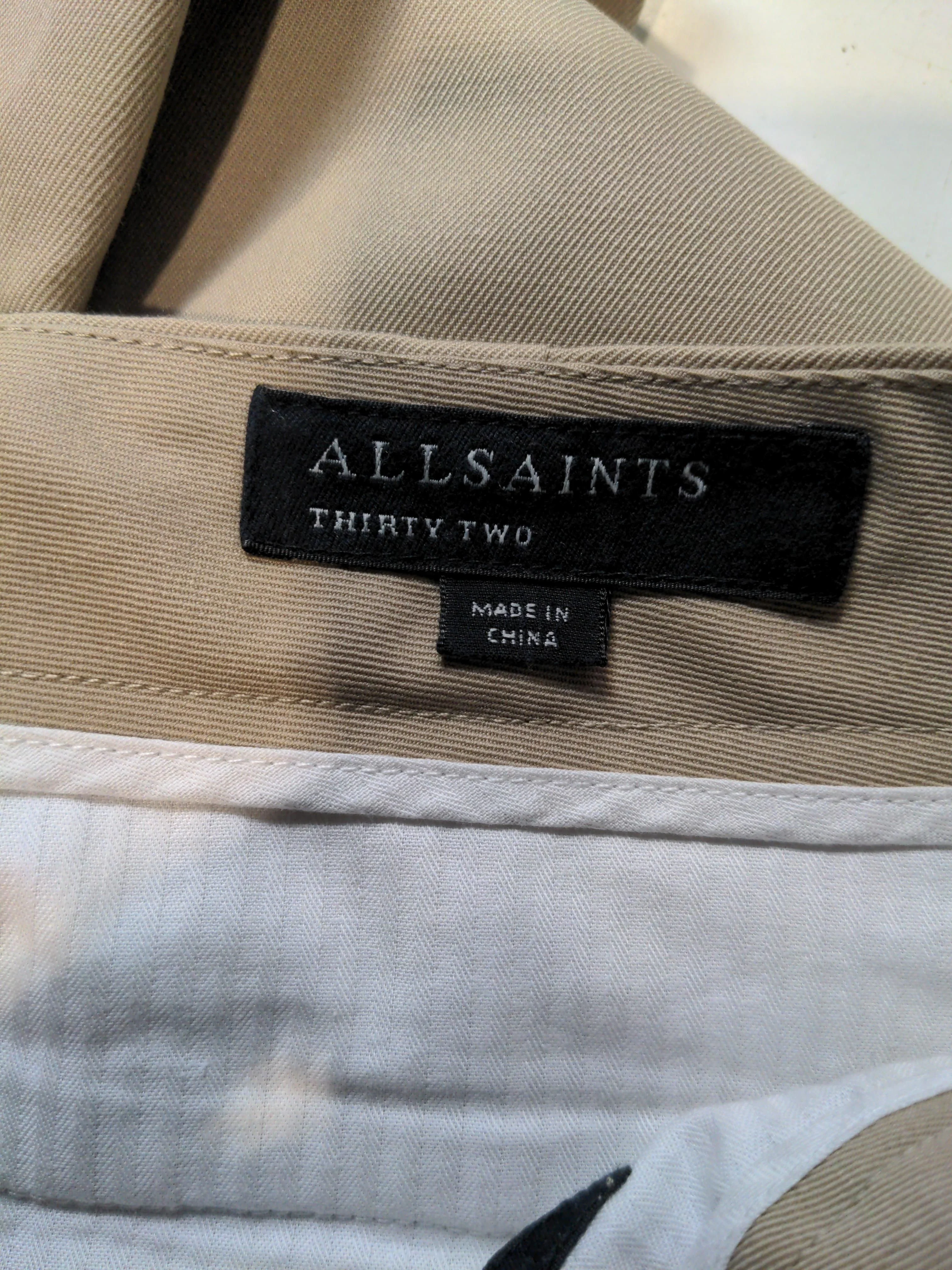 AllSaints Men's Trousers W 32 in Tan Polyester with Cotton Tapered Chino - Image 5