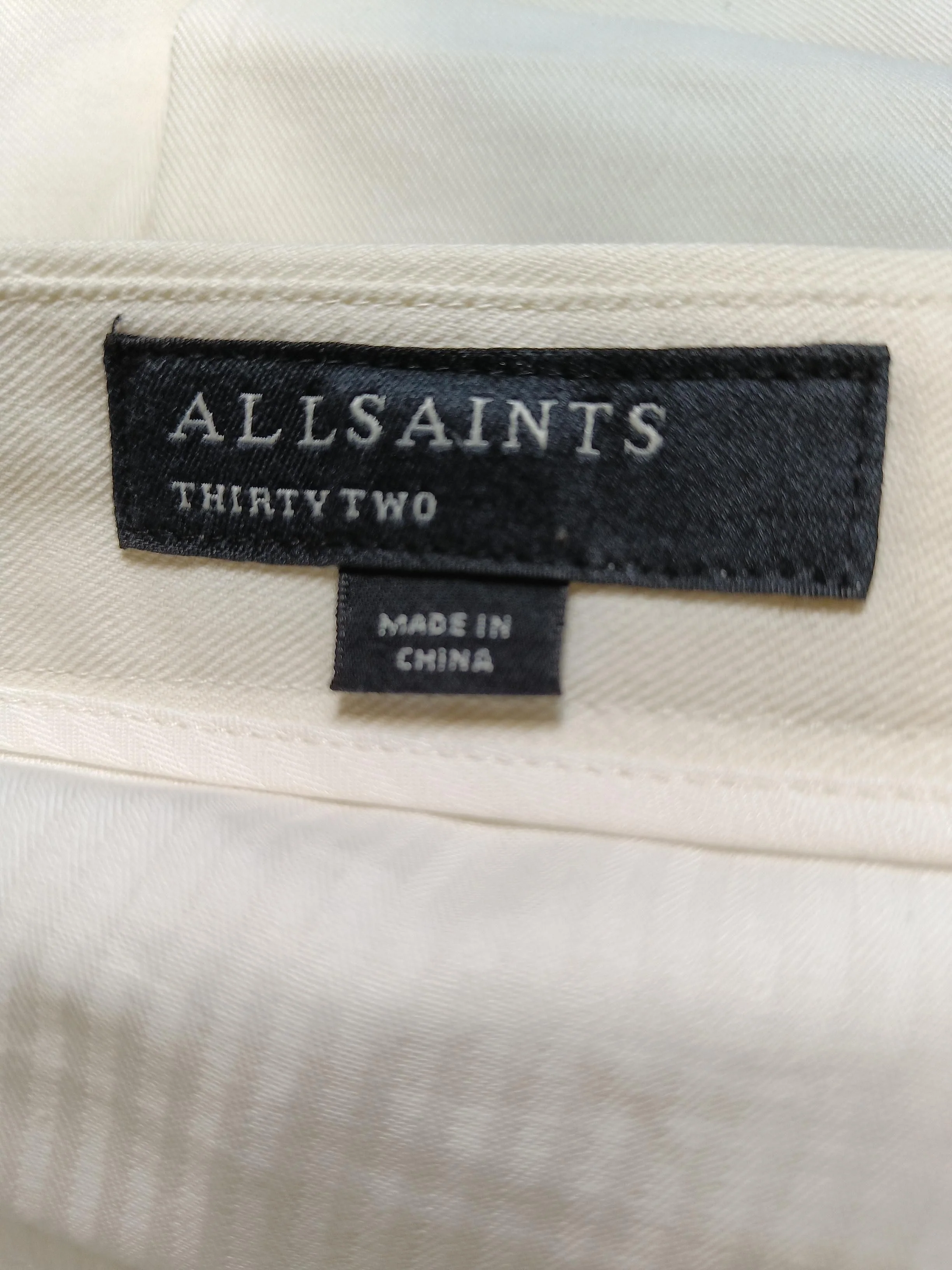 AllSaints Men's Trousers W 32 in White Wool with Polyester Tapered Chino - Image 5