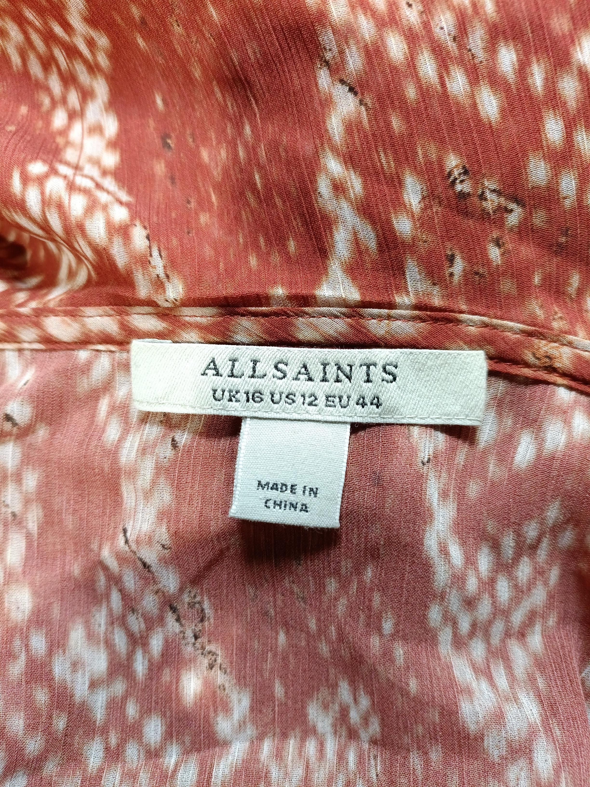 AllSaints Women's Blouse UK 16 Red 100% Polyester Basic - Image 5