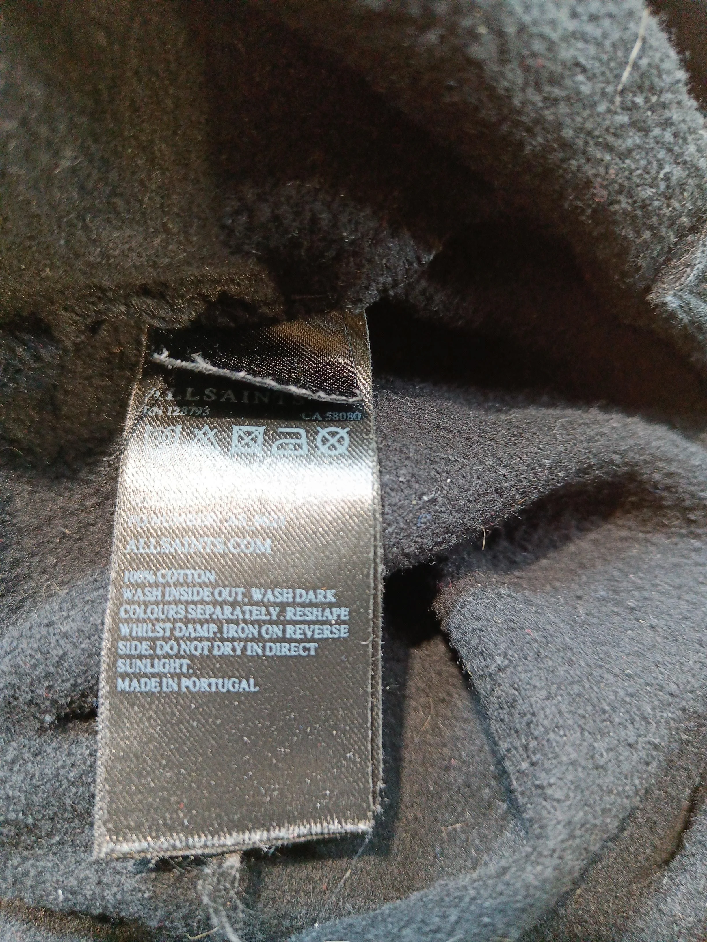 AllSaints Women's Hoodie M Black 100% Cotton Pullover - Image 7