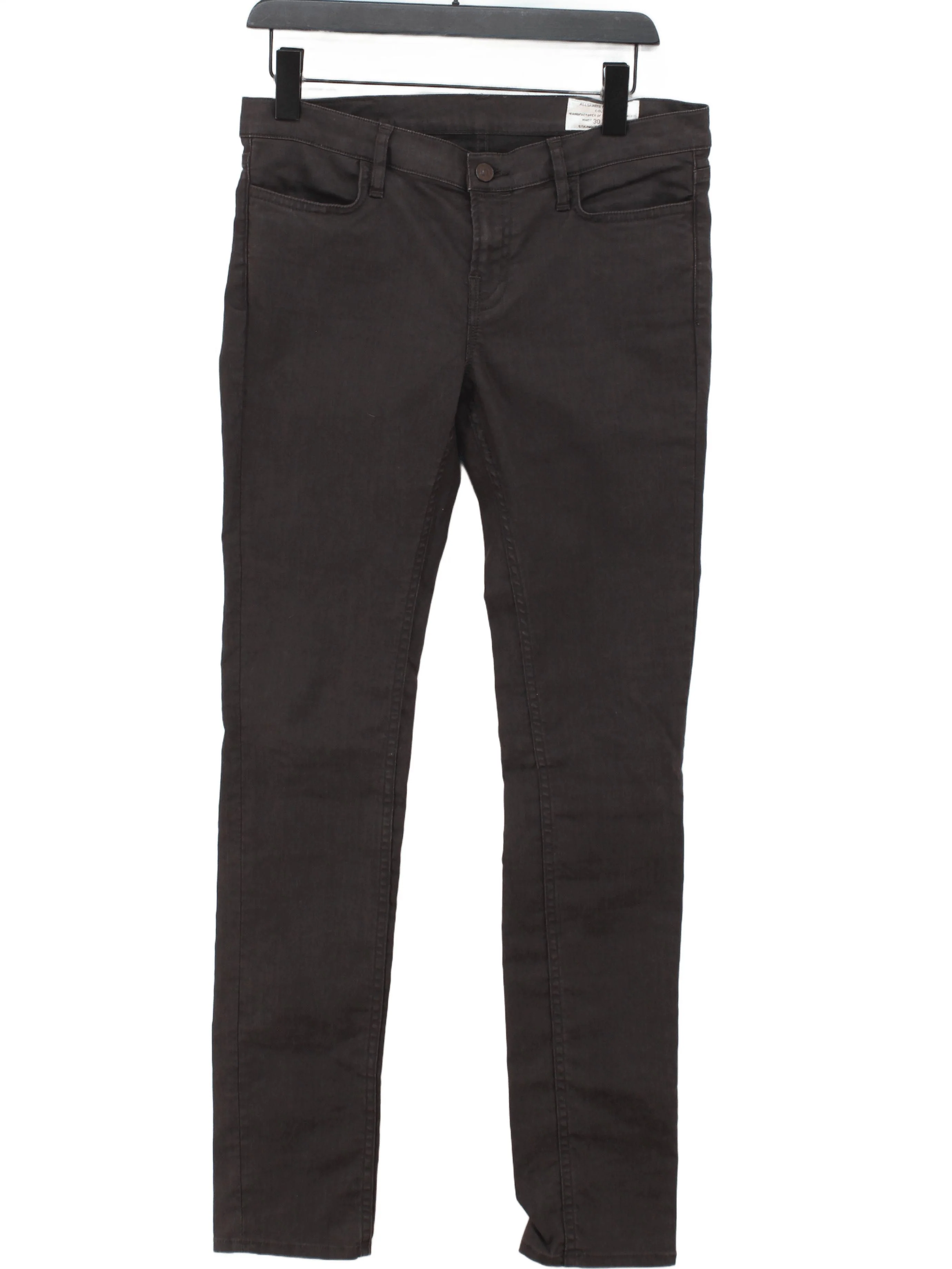 AllSaints Women's Jeans W 30 in Grey Cotton with Polyester, Elastane Cropped