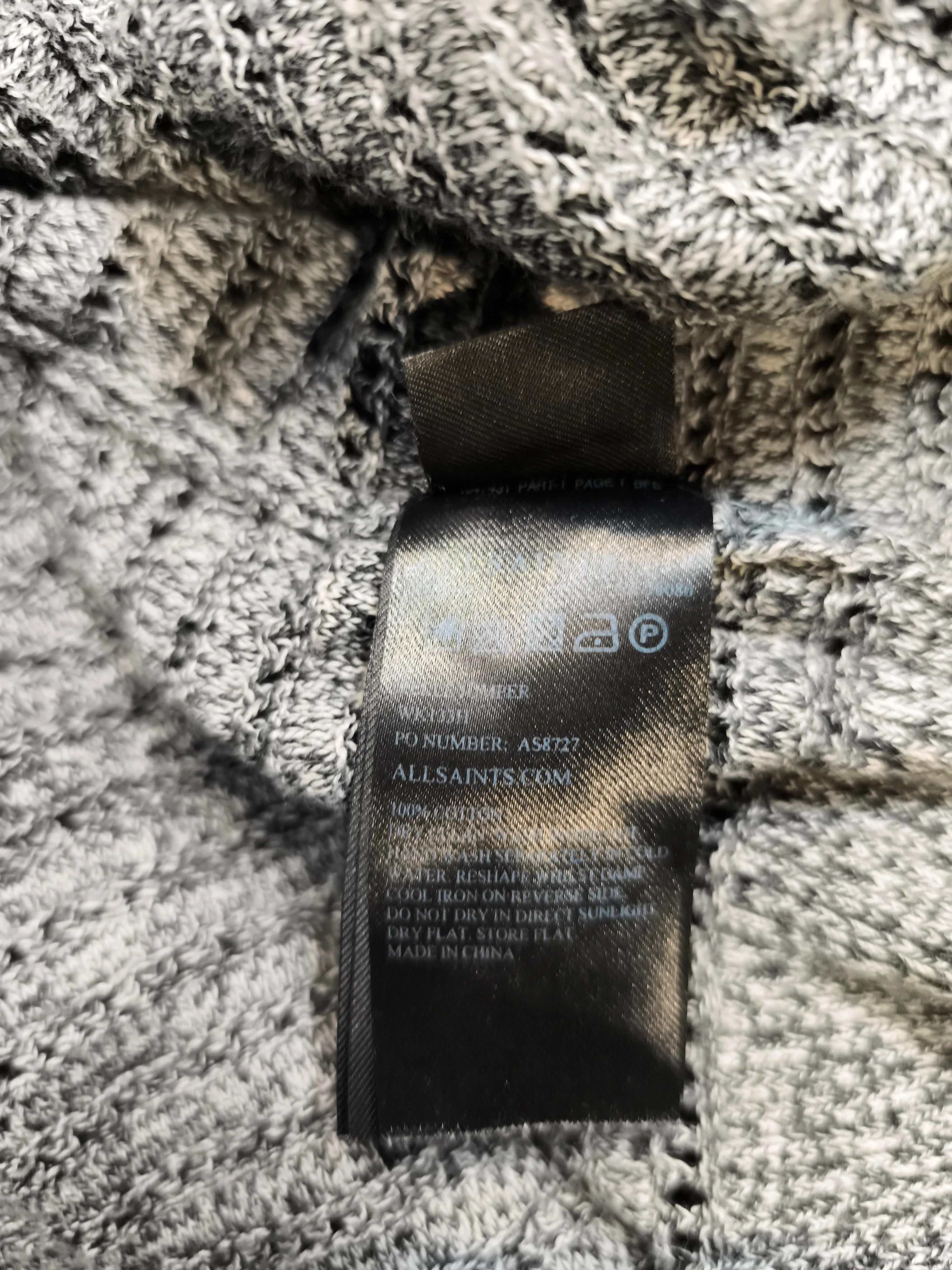 AllSaints Women's Jumper S Grey 100% Wool Round Neck Pullover - Image 6