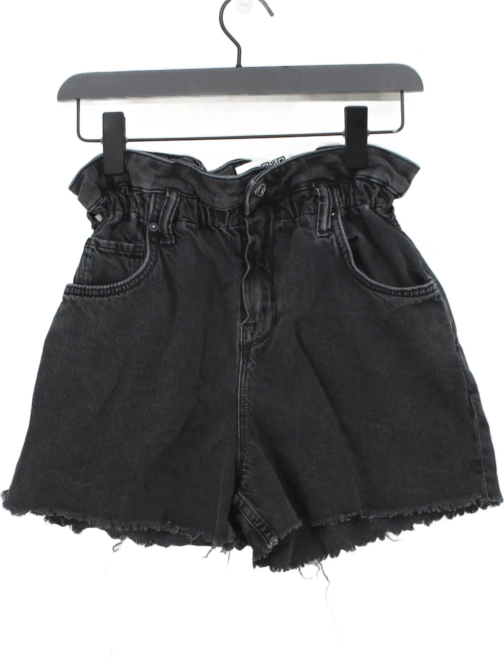 AllSaints Women's Shorts W 28 in Black 100% Cotton Paperbag
