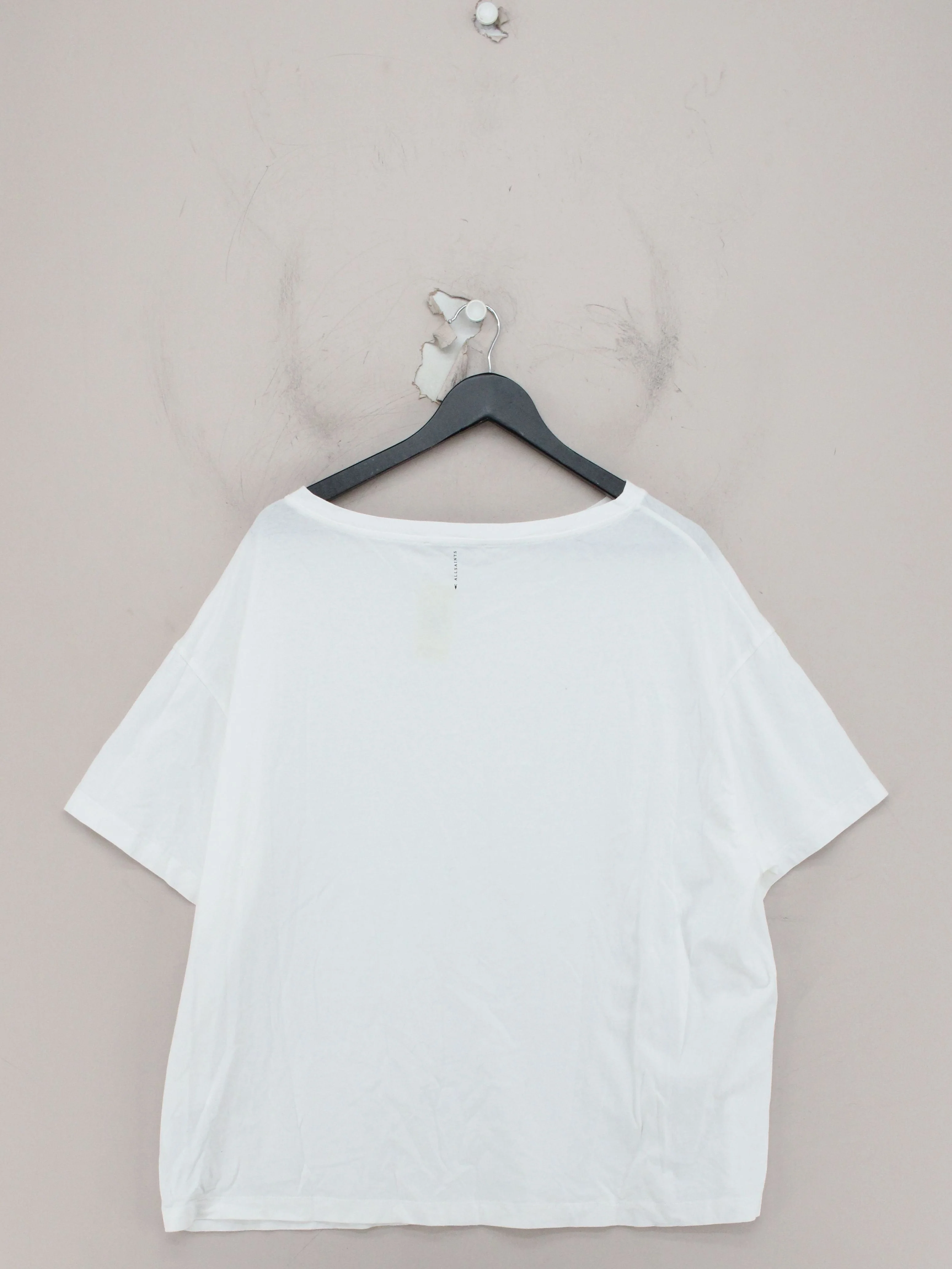 AllSaints Women's T-Shirt M White 100% Cotton Short Sleeve Round Neck Basic - Image 2