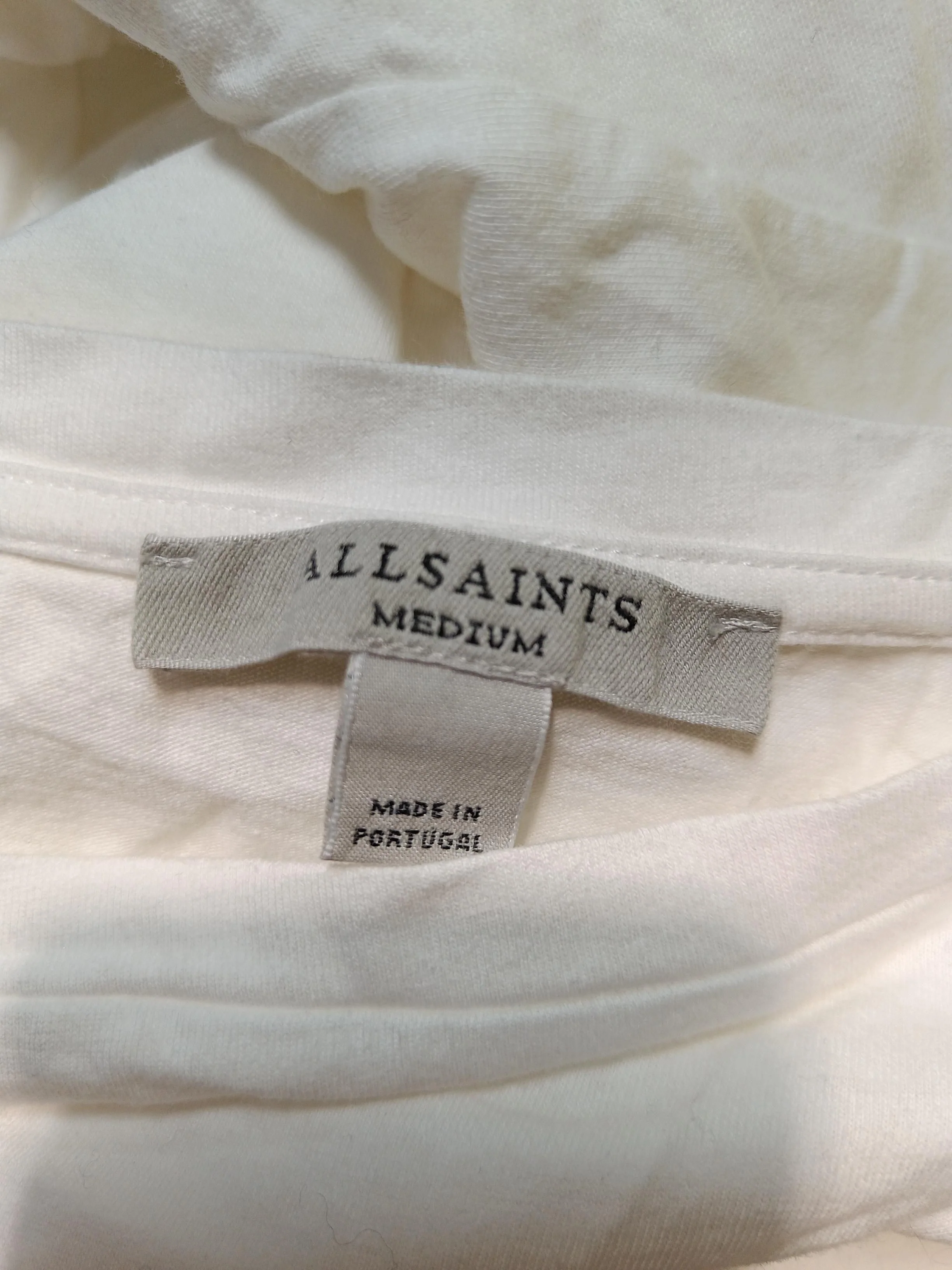 AllSaints Women's T-Shirt M White 100% Cotton Short Sleeve Round Neck Basic - Image 5