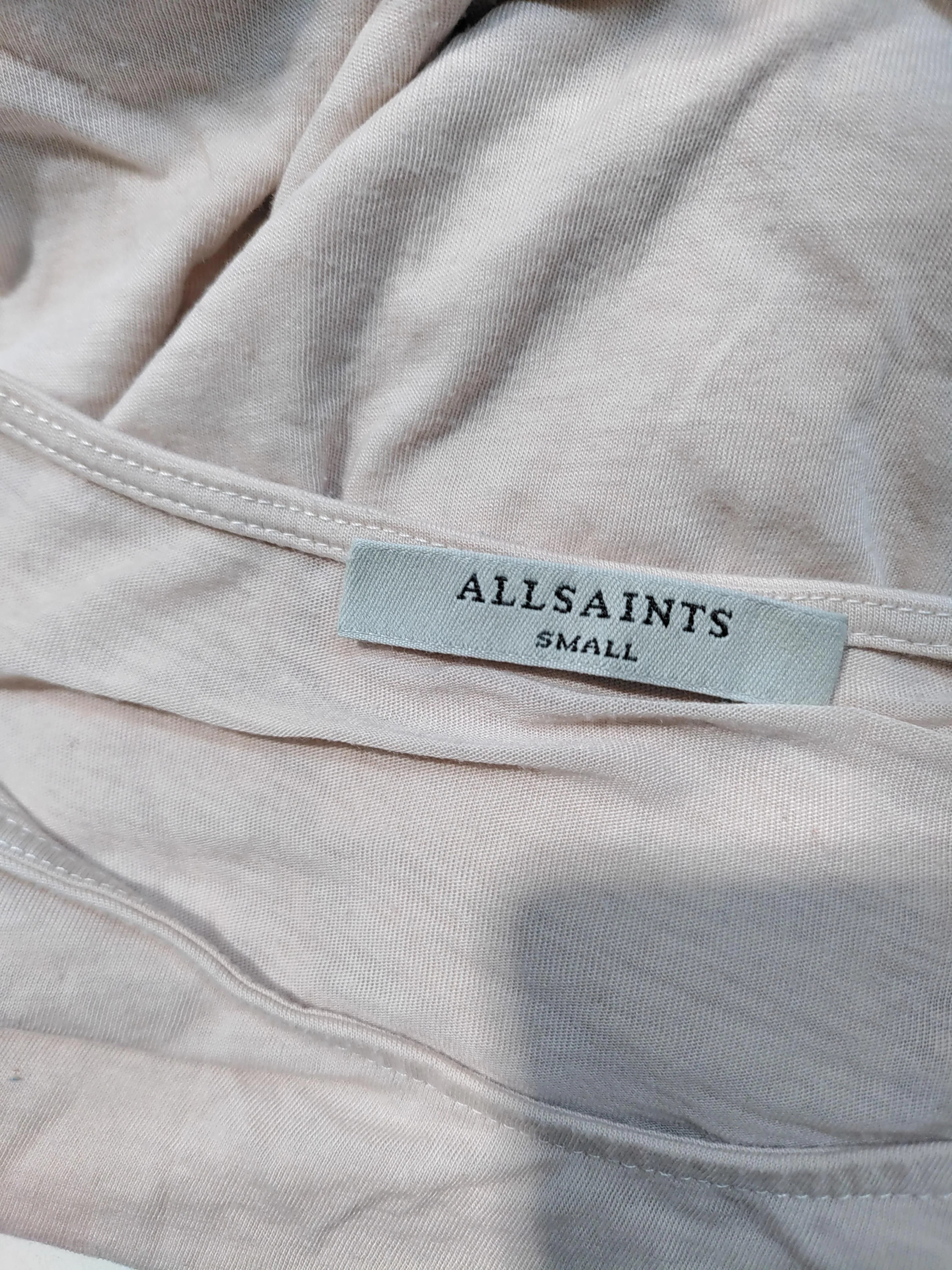 AllSaints Women's Top S Cream 100% Cotton Sleeveless Round Neck Basic - Image 6
