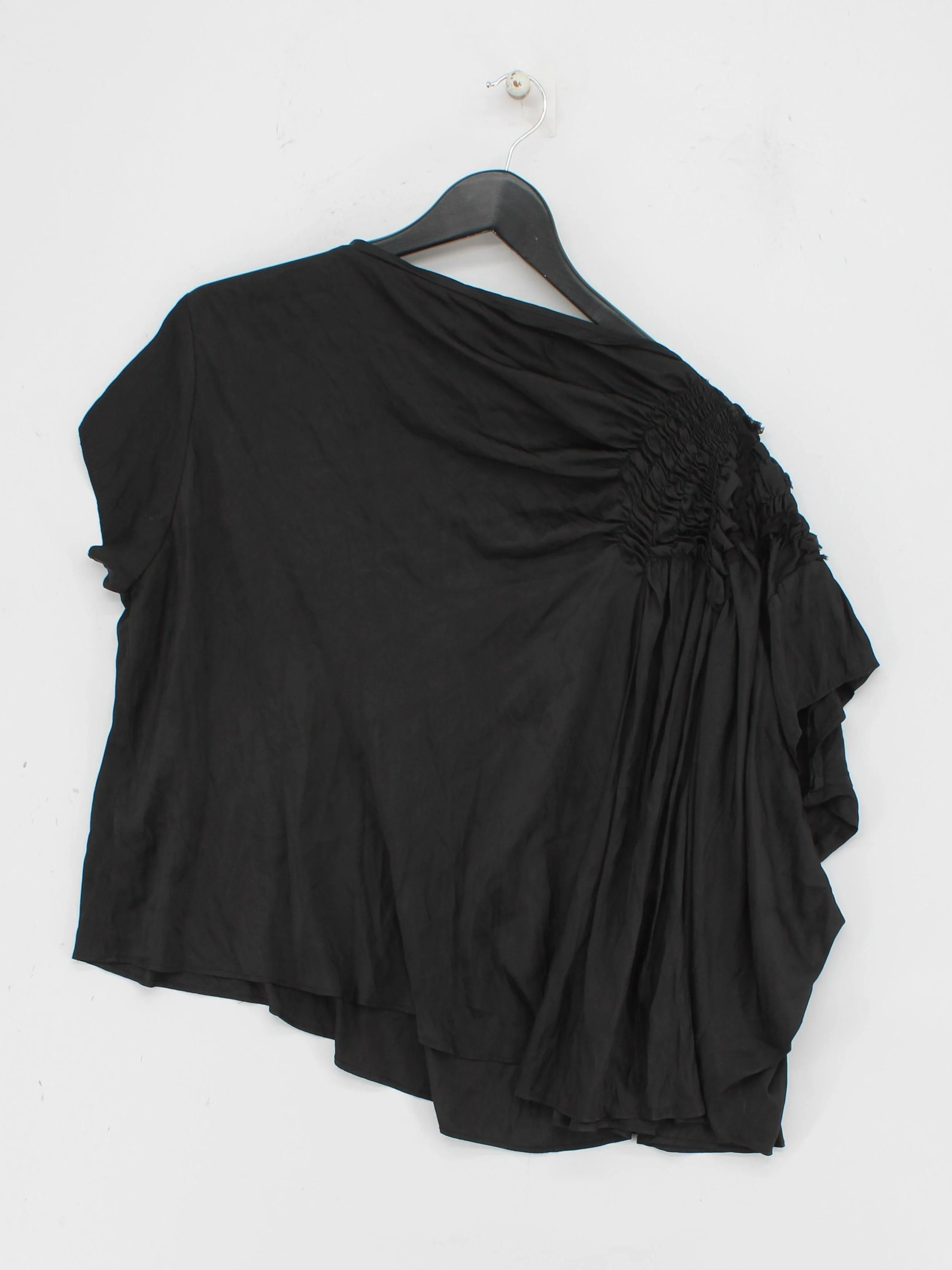 AllSaints Women's Top UK 14 Black Polyester with Silk Basic - Image 2