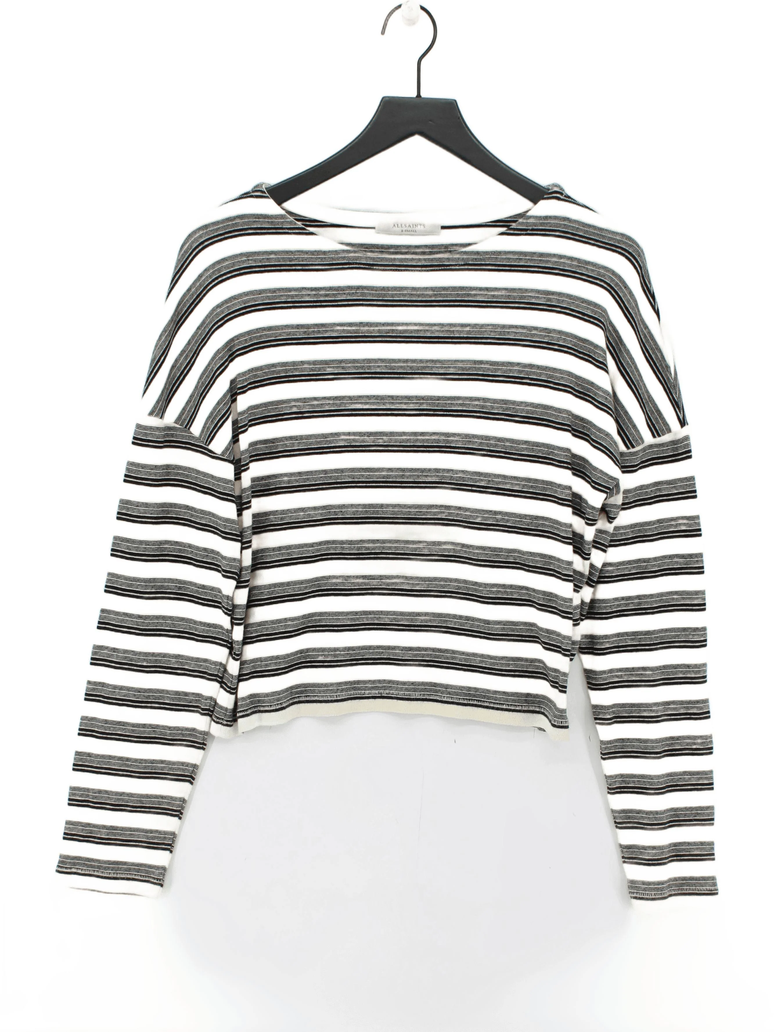 AllSaints Women's Top XS Cream 100% Cotton Cropped