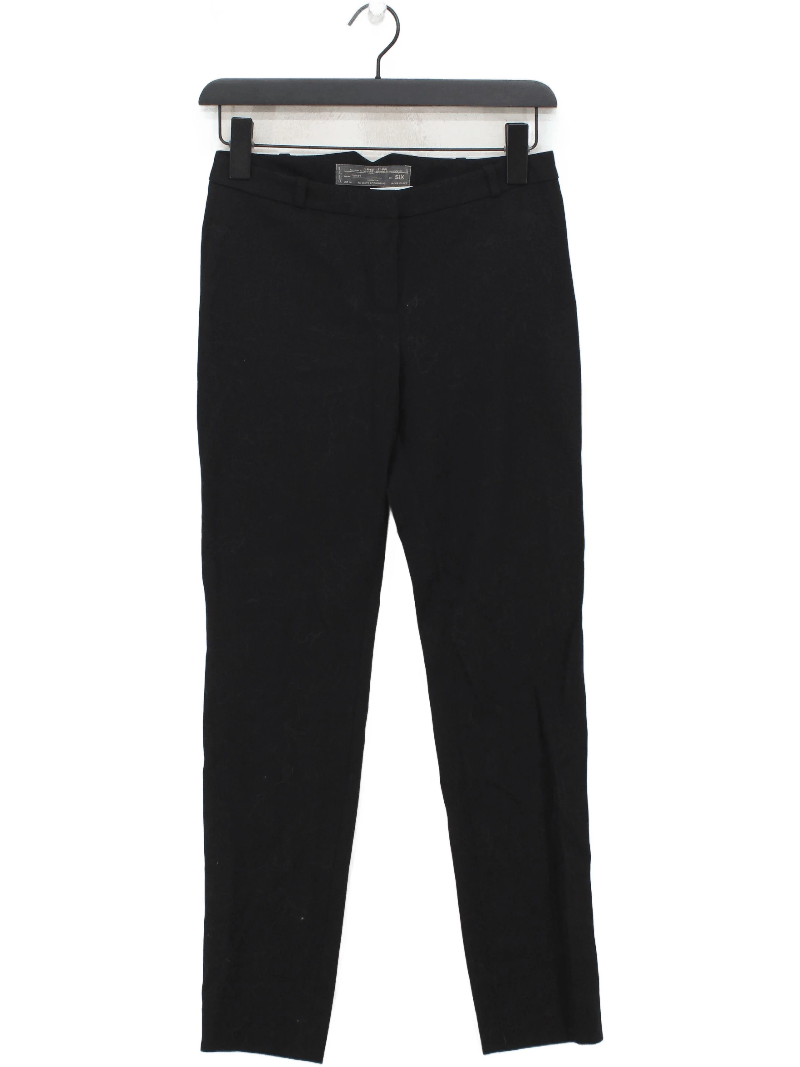 AllSaints Women's Trousers UK 6 Black 100% Wool Tapered Cropped