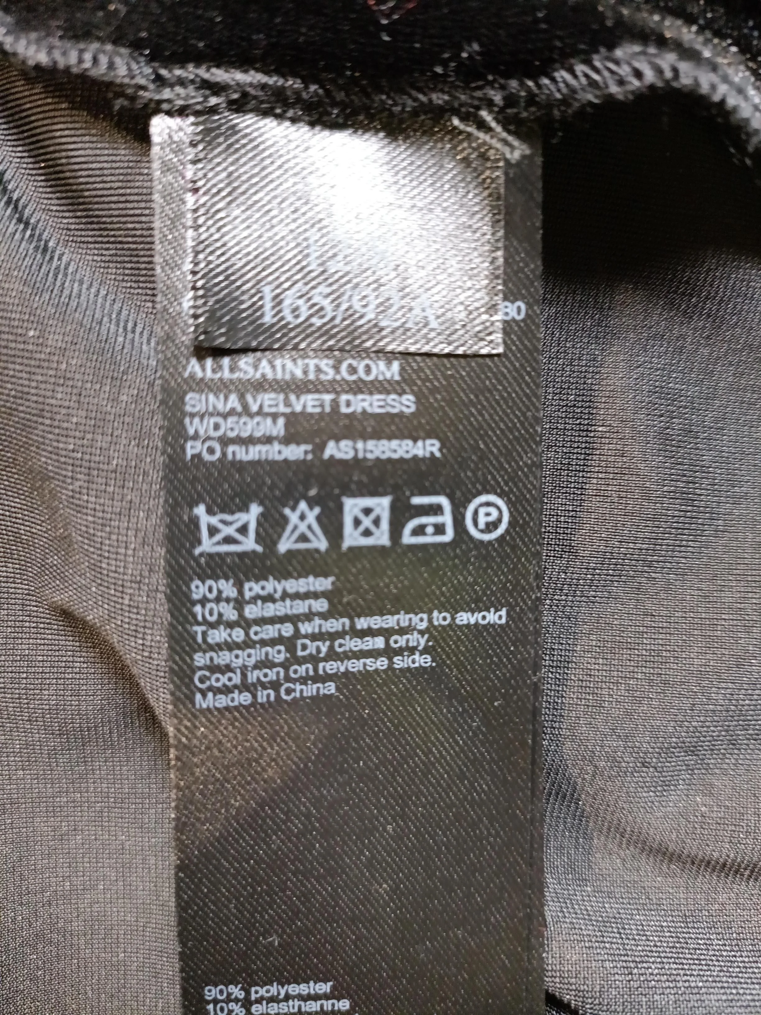 AllSaints Wrap Mini Dress UK12 in Black - Image 6