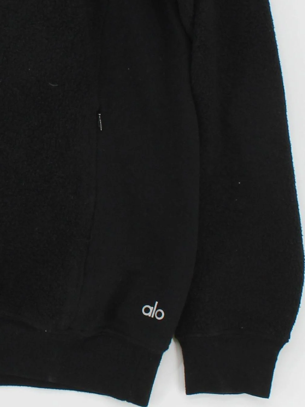 Alo Yoga Men's Hoodie M Black Polyester with Cotton, Rayon Pullover - Image 4