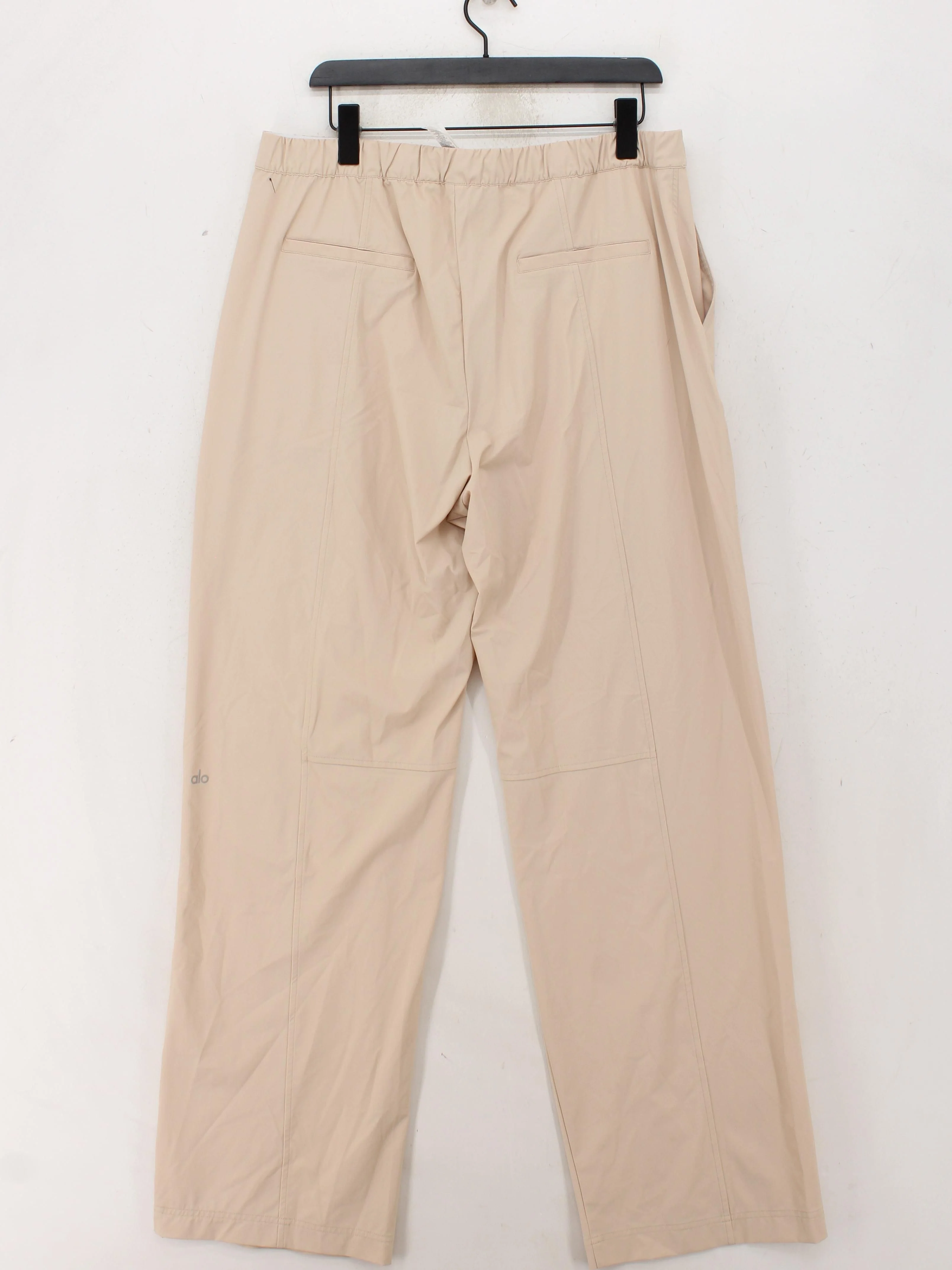 Alo Yoga Men's Trousers L Cream Nylon with Elastane Wide-Leg Chino - Image 2