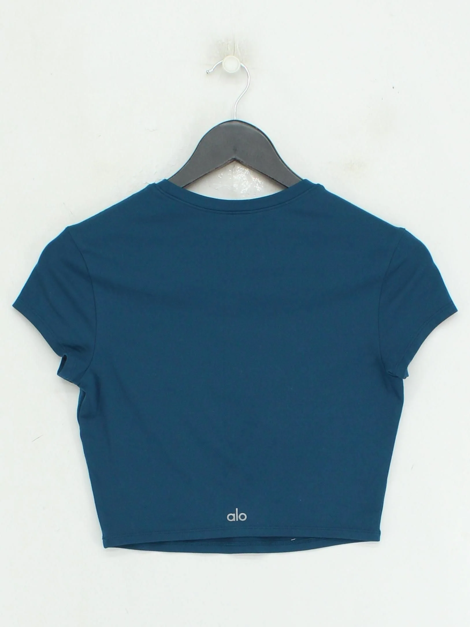 Alo Yoga Women's T-Shirt S Blue 100% Other Short Sleeve Round Neck Basic - Image 2