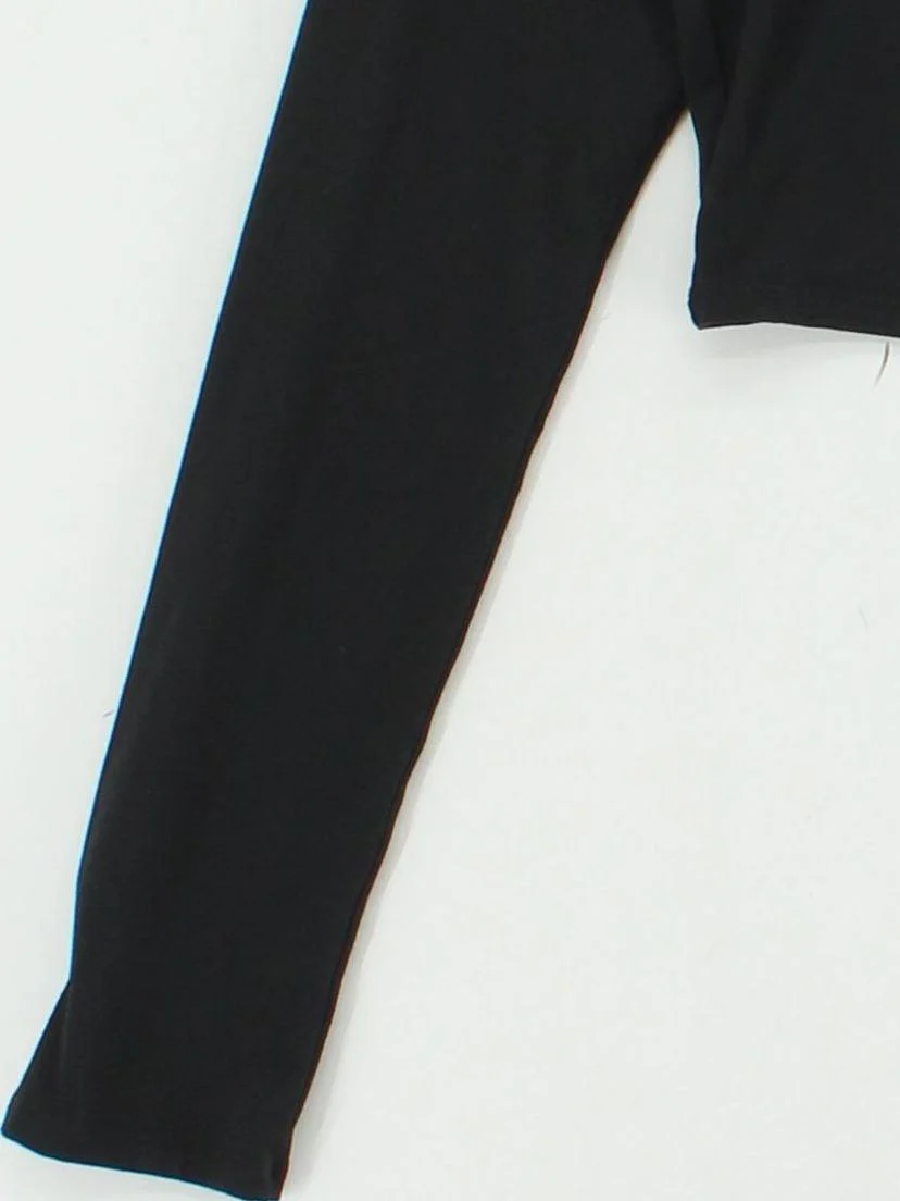 Alo Yoga Women's Top S Black 100% Other Long Sleeve Crew Neck Cropped - Image 4