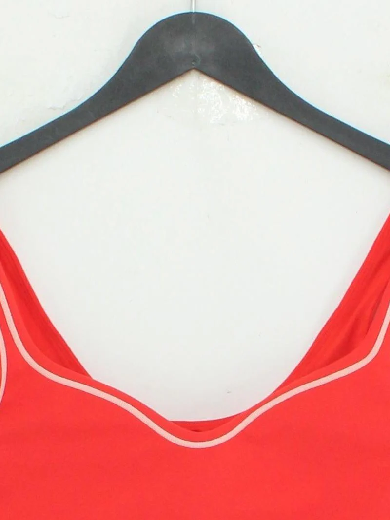 Alo Yoga Women's Top S Red 100% Other Sleeveless V-Neck Cropped - Image 3