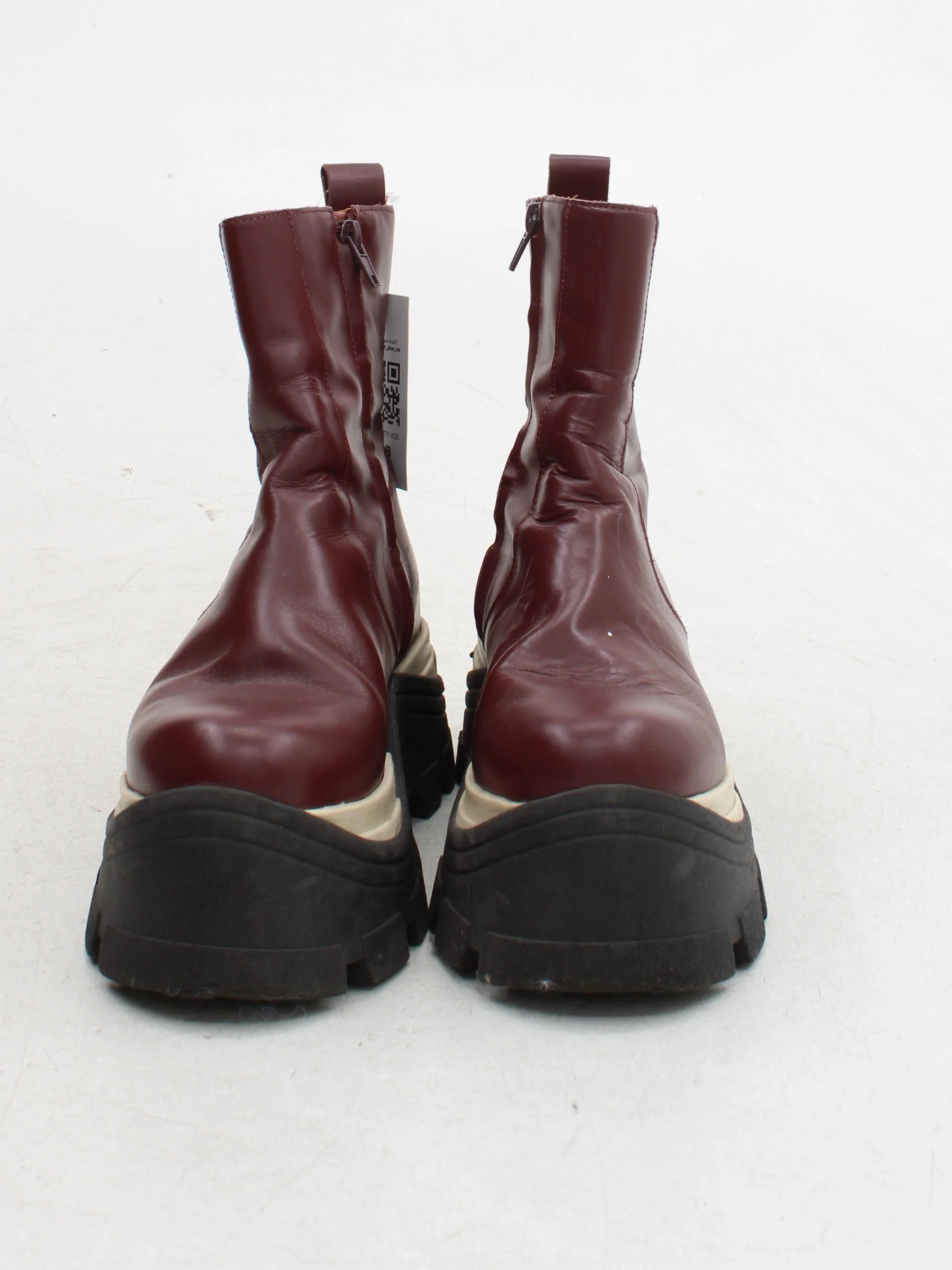 Alohas Women's Boots UK 4 Red 100% Leather Platform - Image 2