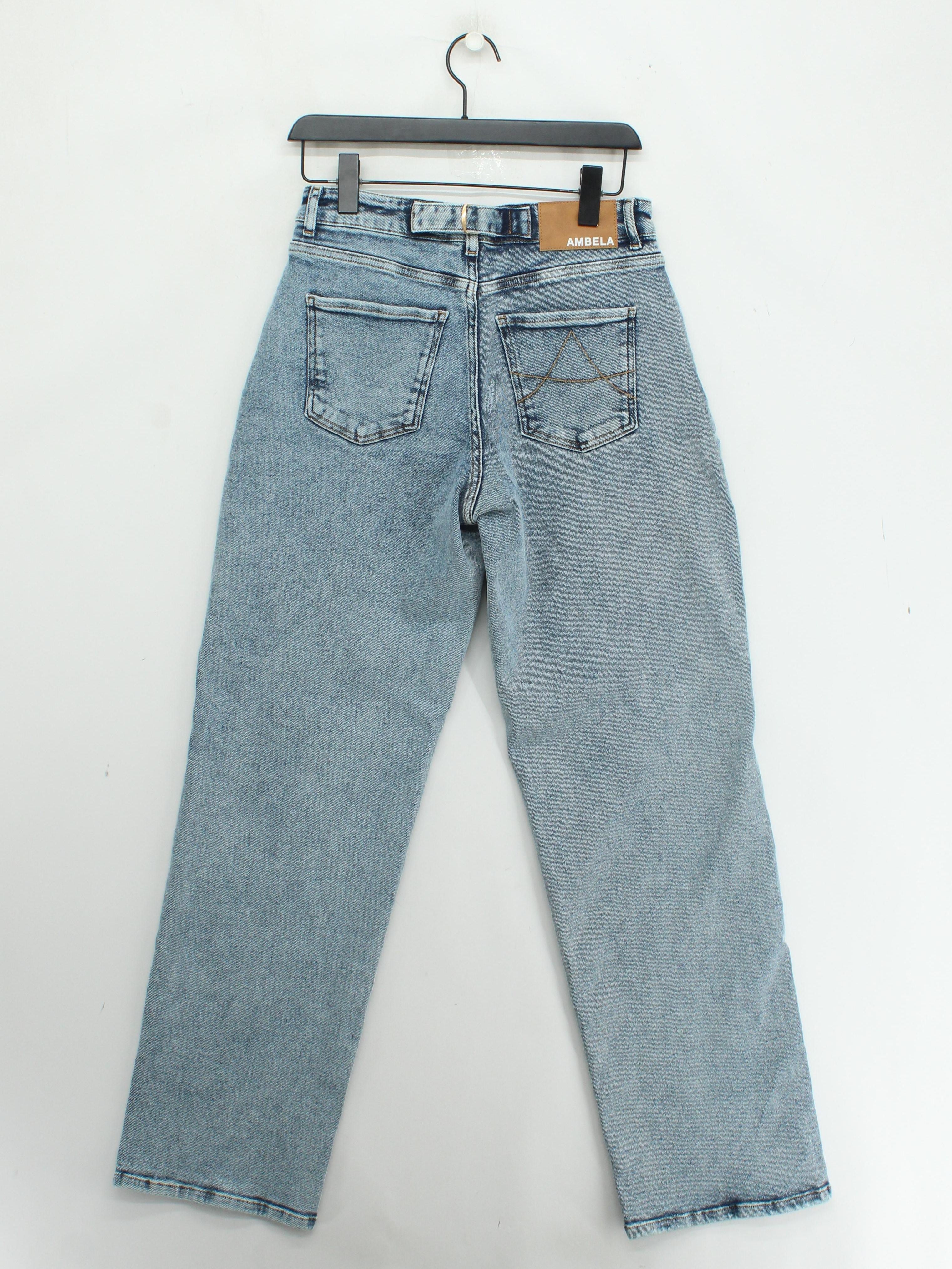 AMBELA Women's Jeans W 28 in Blue 100% Cotton Straight - Image 2