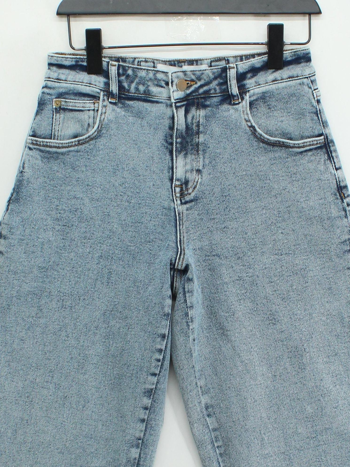 AMBELA Women's Jeans W 28 in Blue 100% Cotton Straight - Image 3