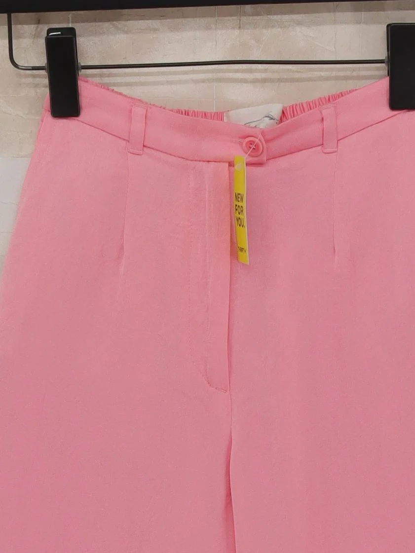 American Vintage Women's Trousers XS Pink Acetate with Viscose Straight Chino - Image 3