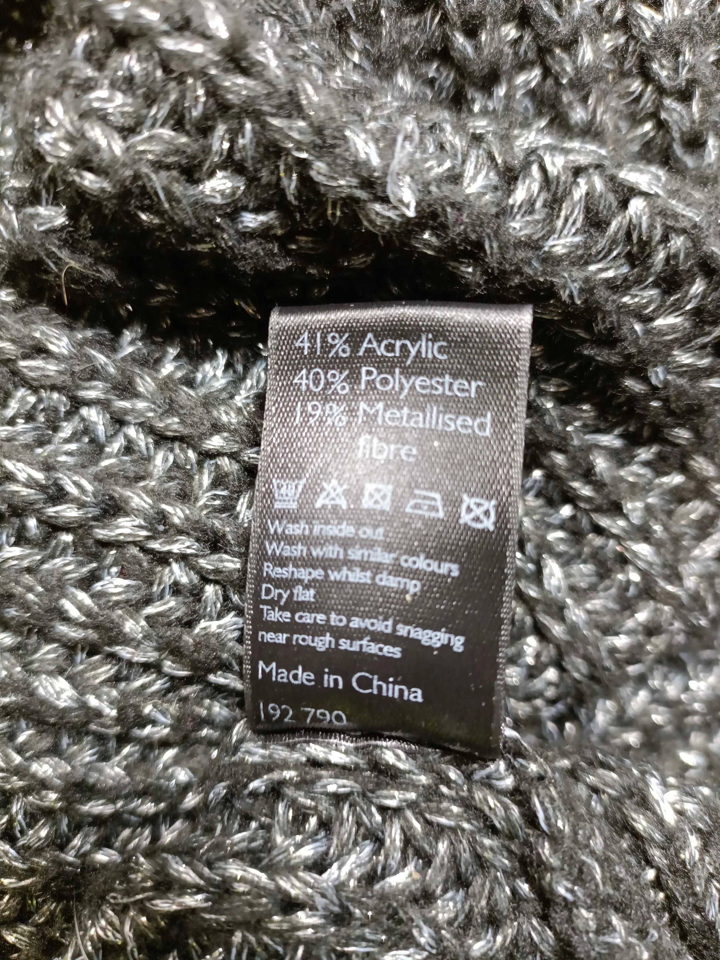 And/or Women's Cardigan UK 10 Black Acrylic with Polyester V-Neck Cardigan - Image 6