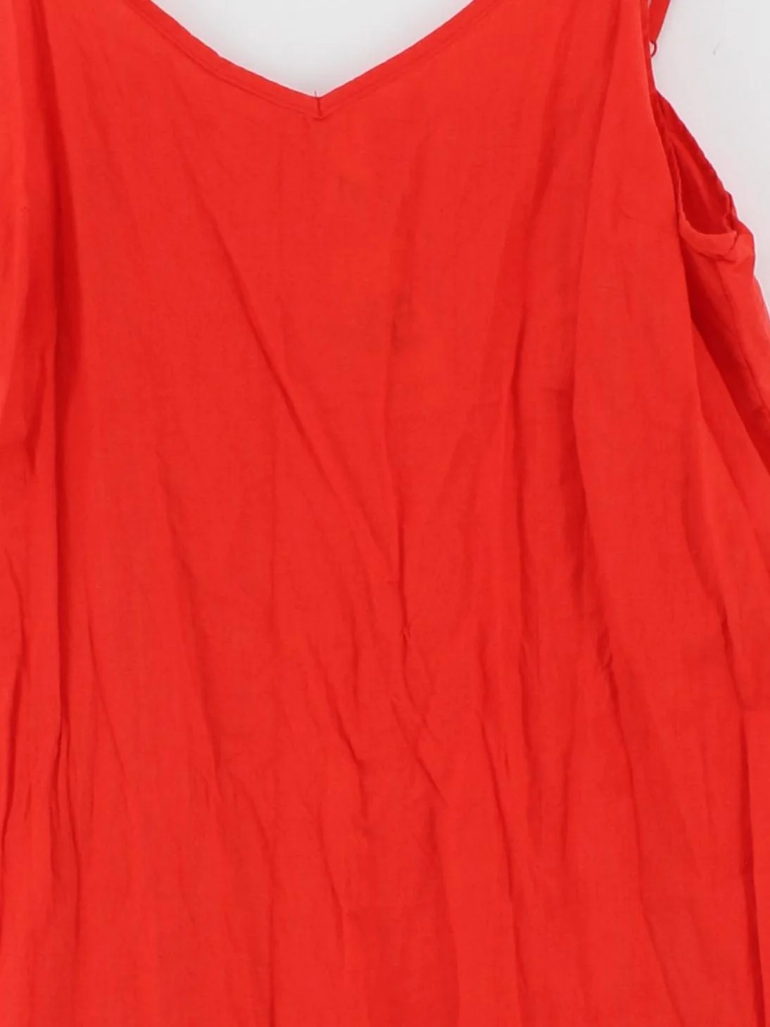 And/or Women's Top UK 14 Red 100% Cotton Sleeveless V-Neck Basic - Image 3