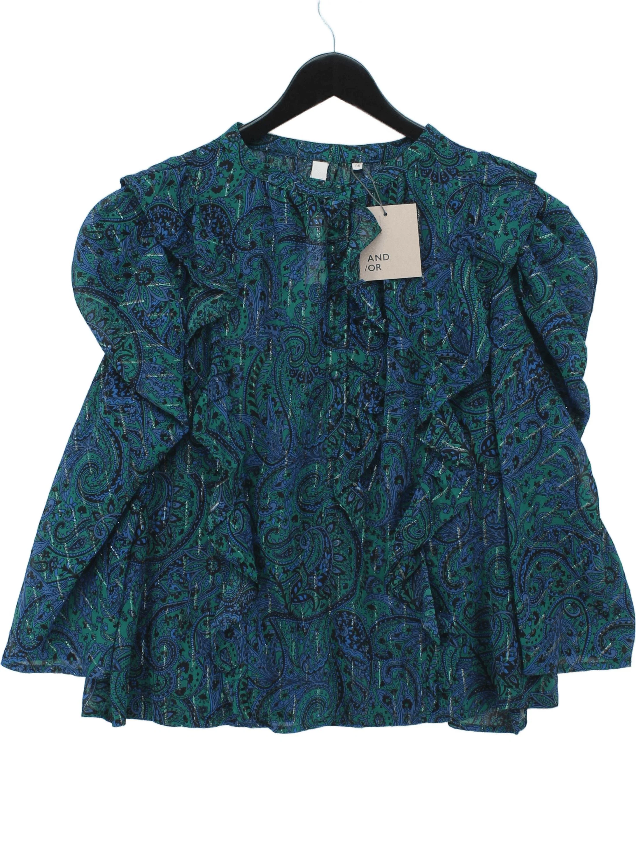 And /Or Women's Top UK 16 Multi 100% Viscose Basic