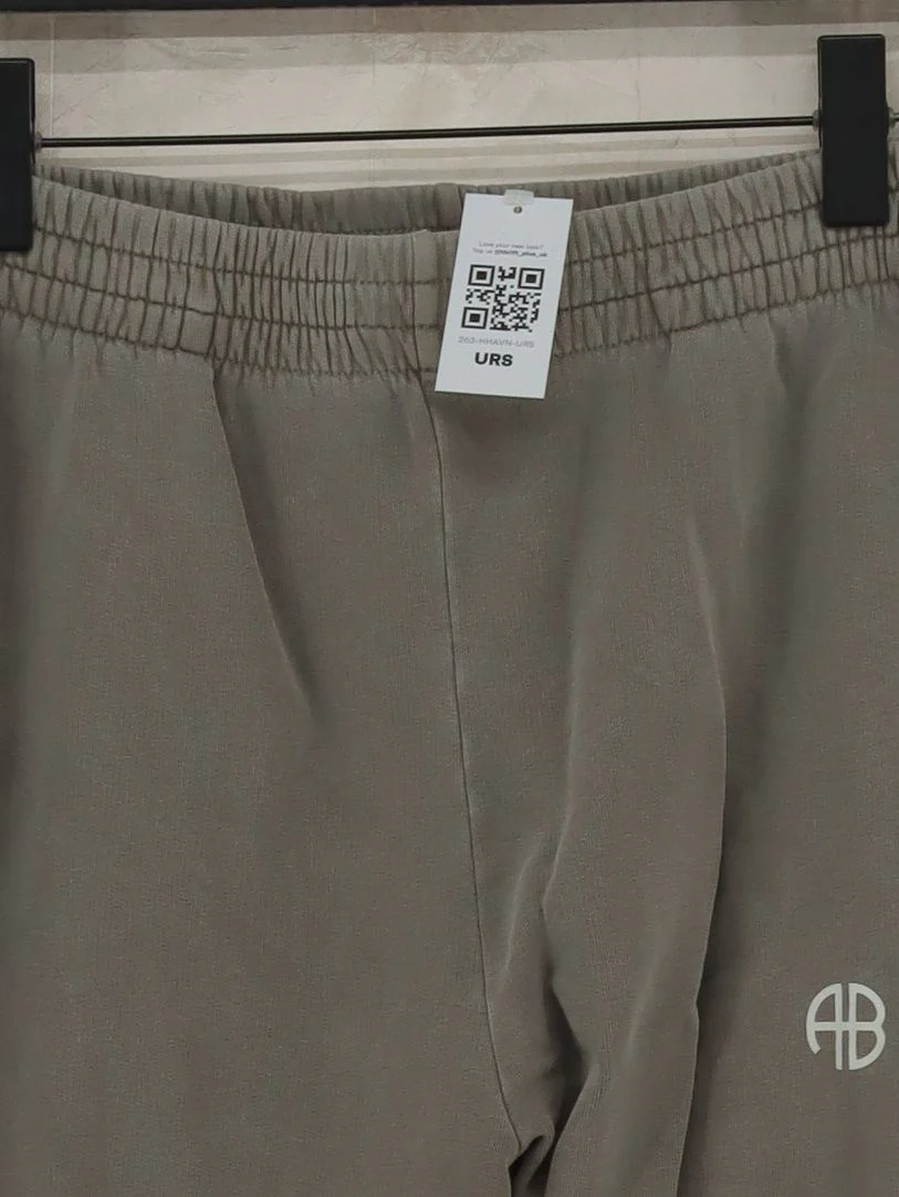 Anine Bing Men's Sports Bottoms M Grey 100% Cotton Tapered Sweatpants - Image 3
