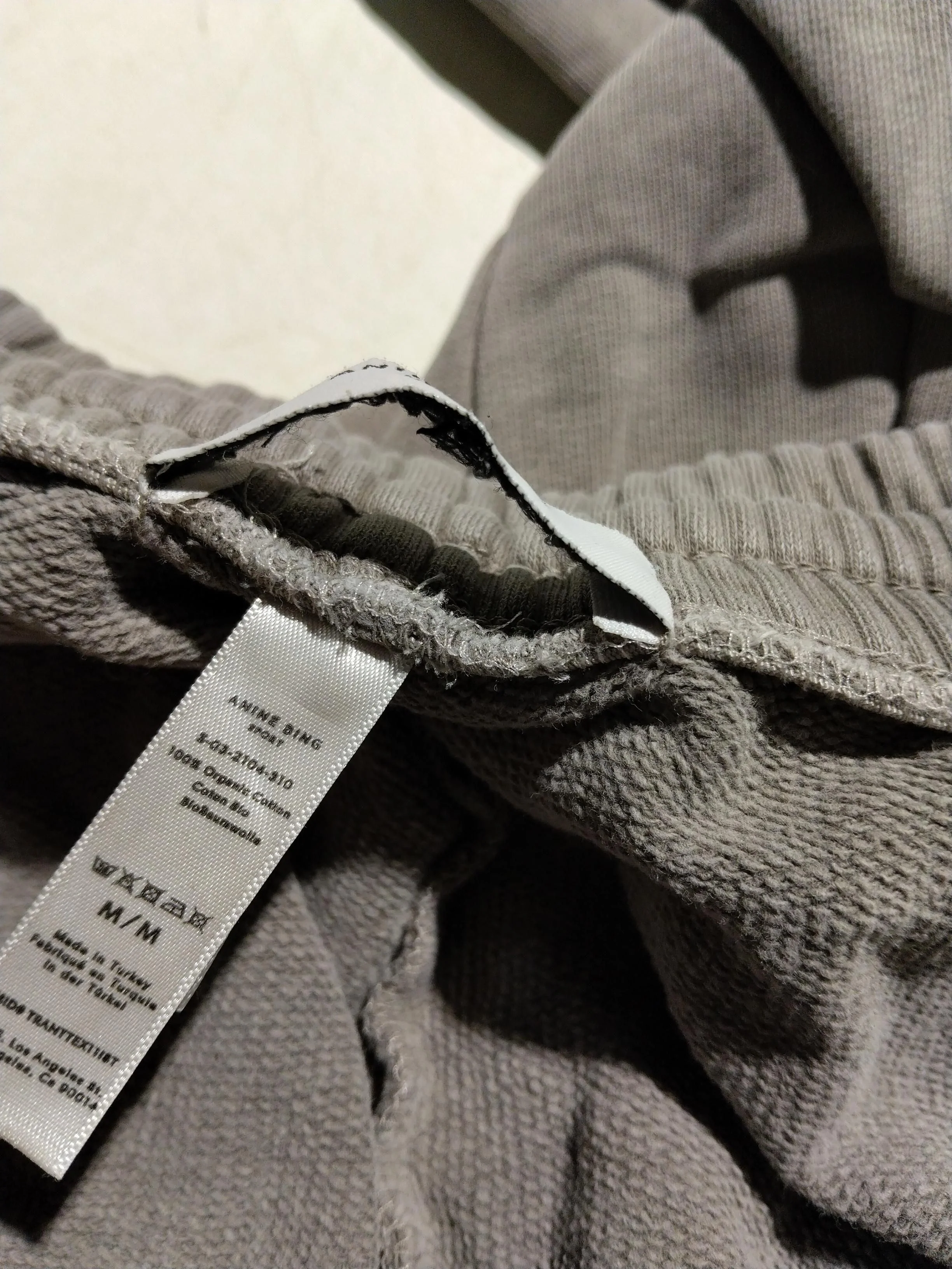 Anine Bing Men's Sports Bottoms M Grey 100% Cotton Tapered Sweatpants - Image 6