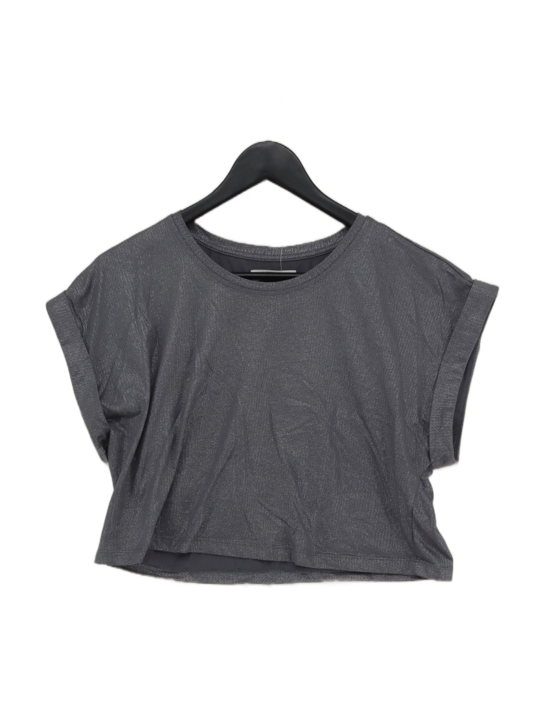 Anthropologie Women's T-Shirt S Grey 100% Cotton Short Sleeve Round Neck Basic