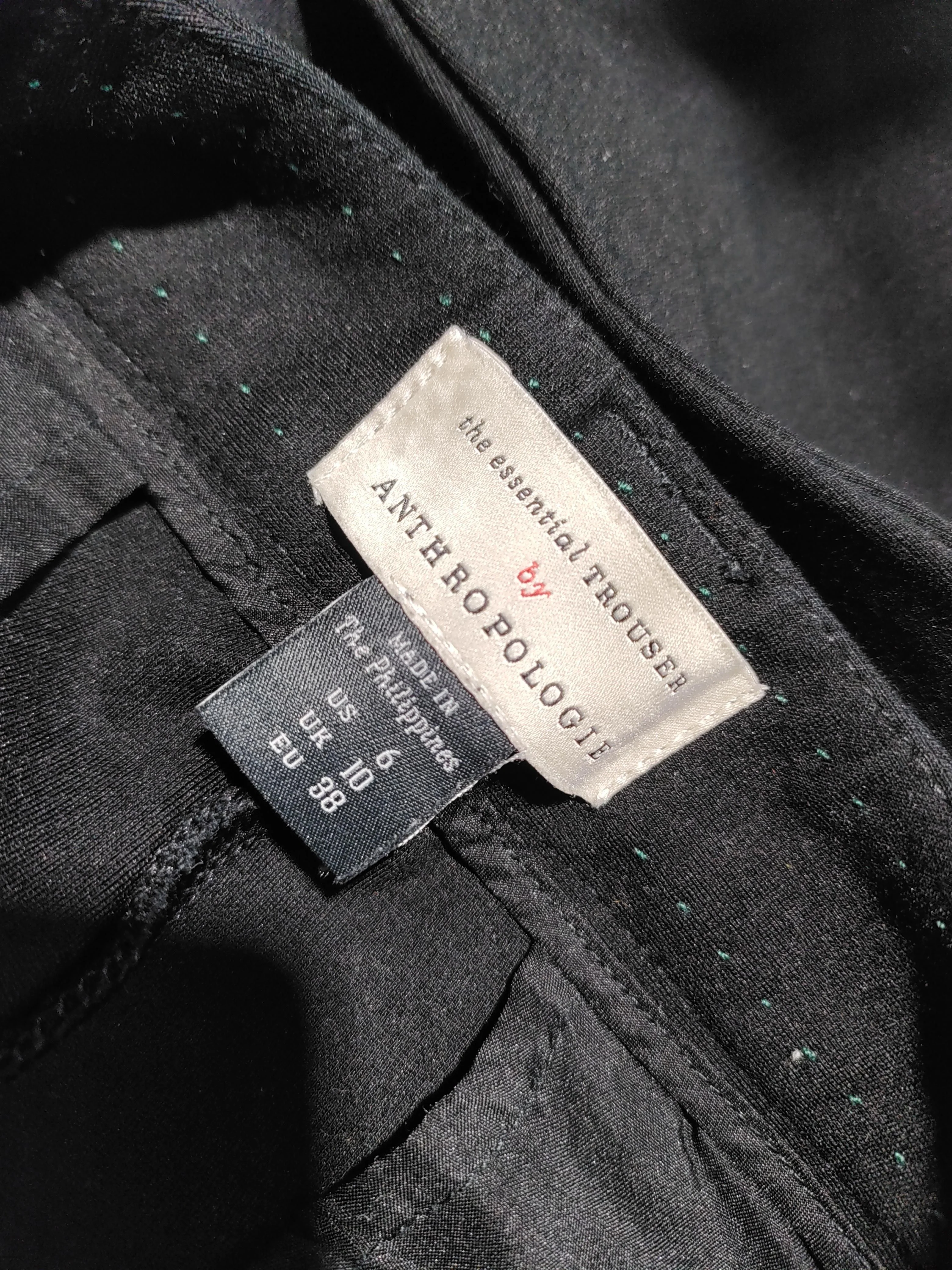 Anthropologie Women's Trousers UK 10 Black Viscose with Nylon, Elastane Chino - Image 5
