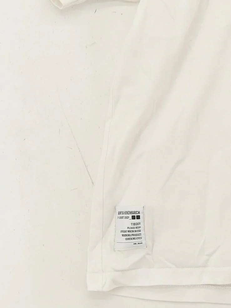 Anya Hindmarch Men's T-Shirt S White 100% Cotton Basic - Image 4