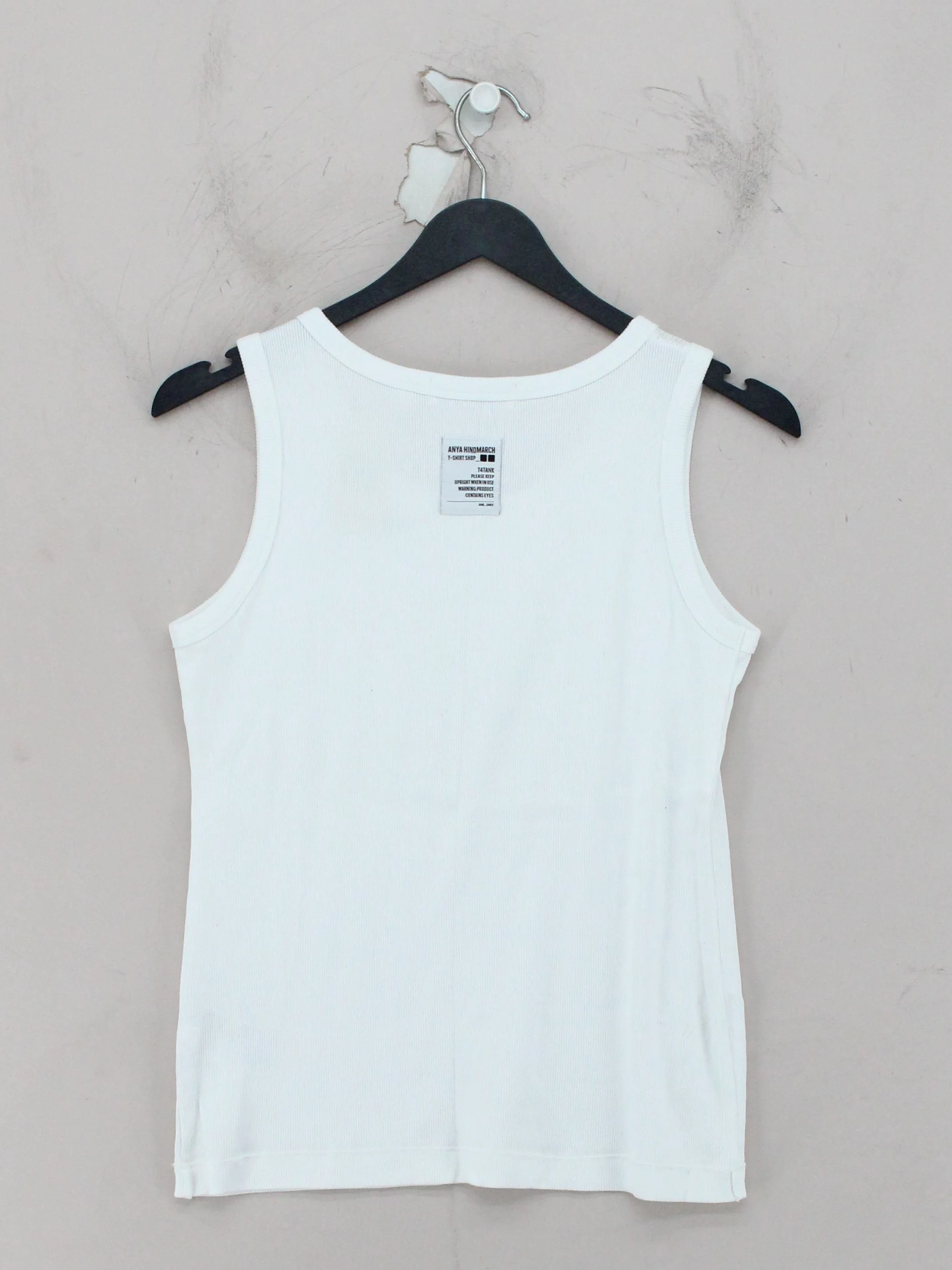 Anya Hindmarch X Uniqlo Women's T-Shirt M White Cotton with Elastane Basic - Image 2