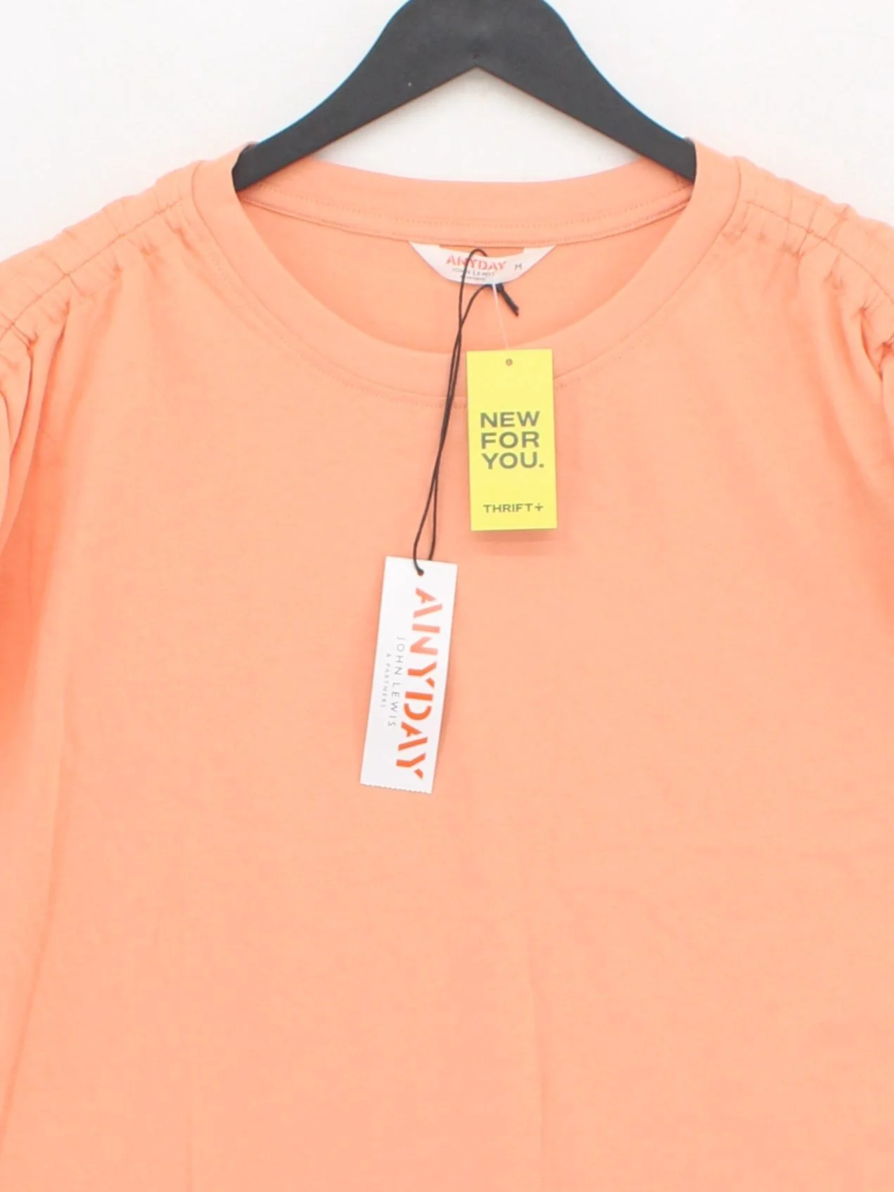 ANYDAY John Lewis Women's T-Shirt M Orange 100% Cotton Basic - Image 3