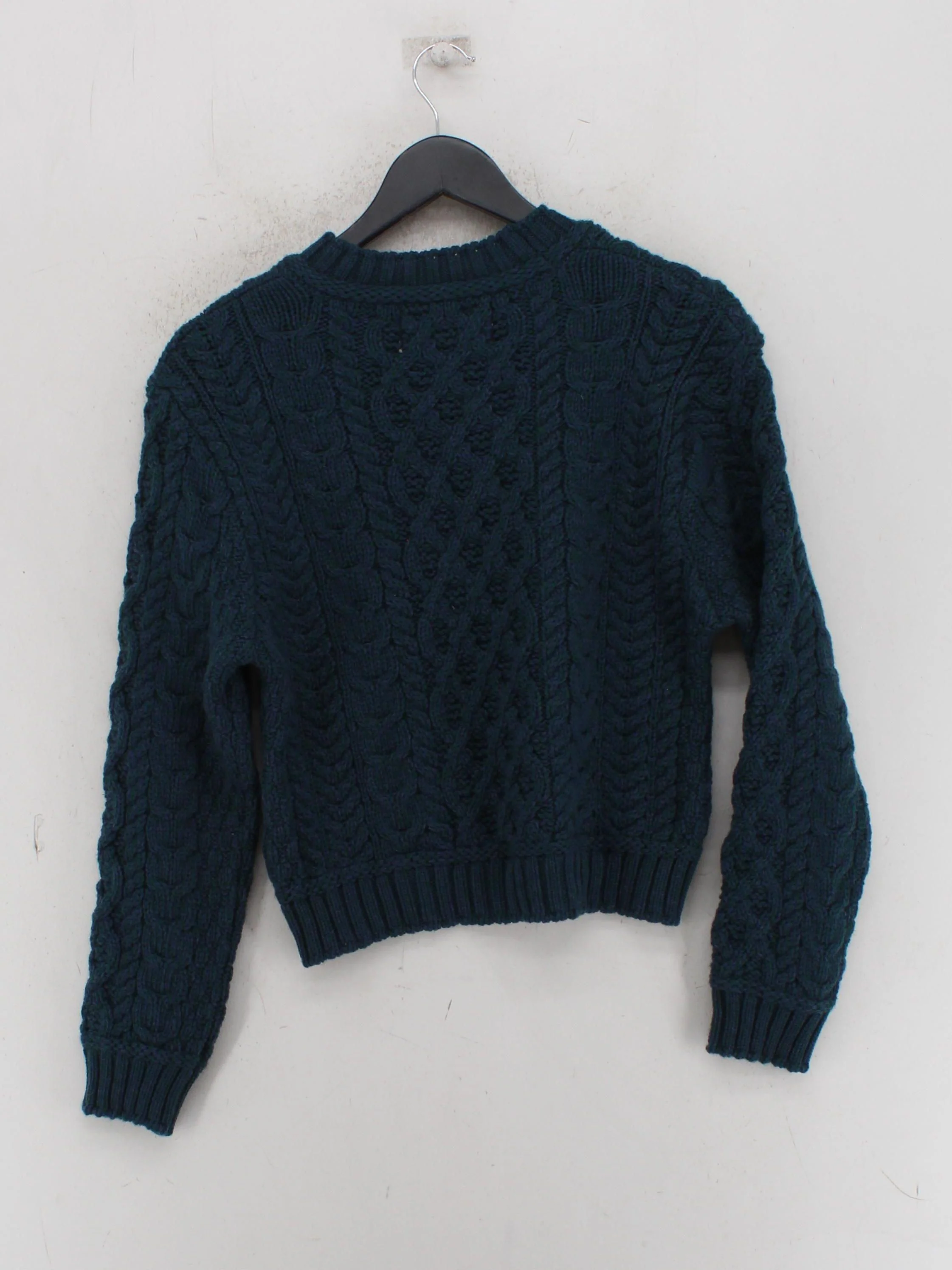 Aran Sweater Market Men's Jumper M Blue 100% Wool Crew Neck Pullover - Image 2