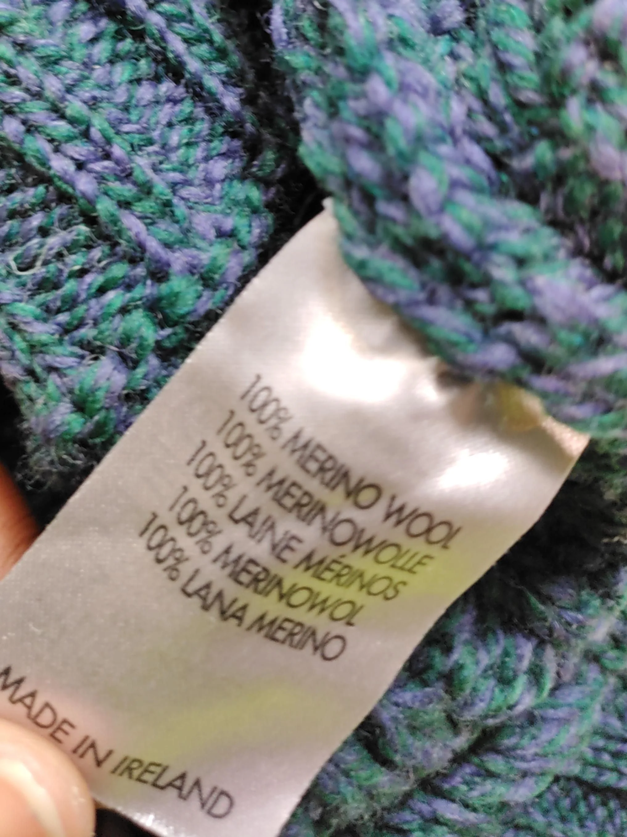 Aran Sweater Market Men's Jumper M Blue 100% Wool Crew Neck Pullover - Image 7