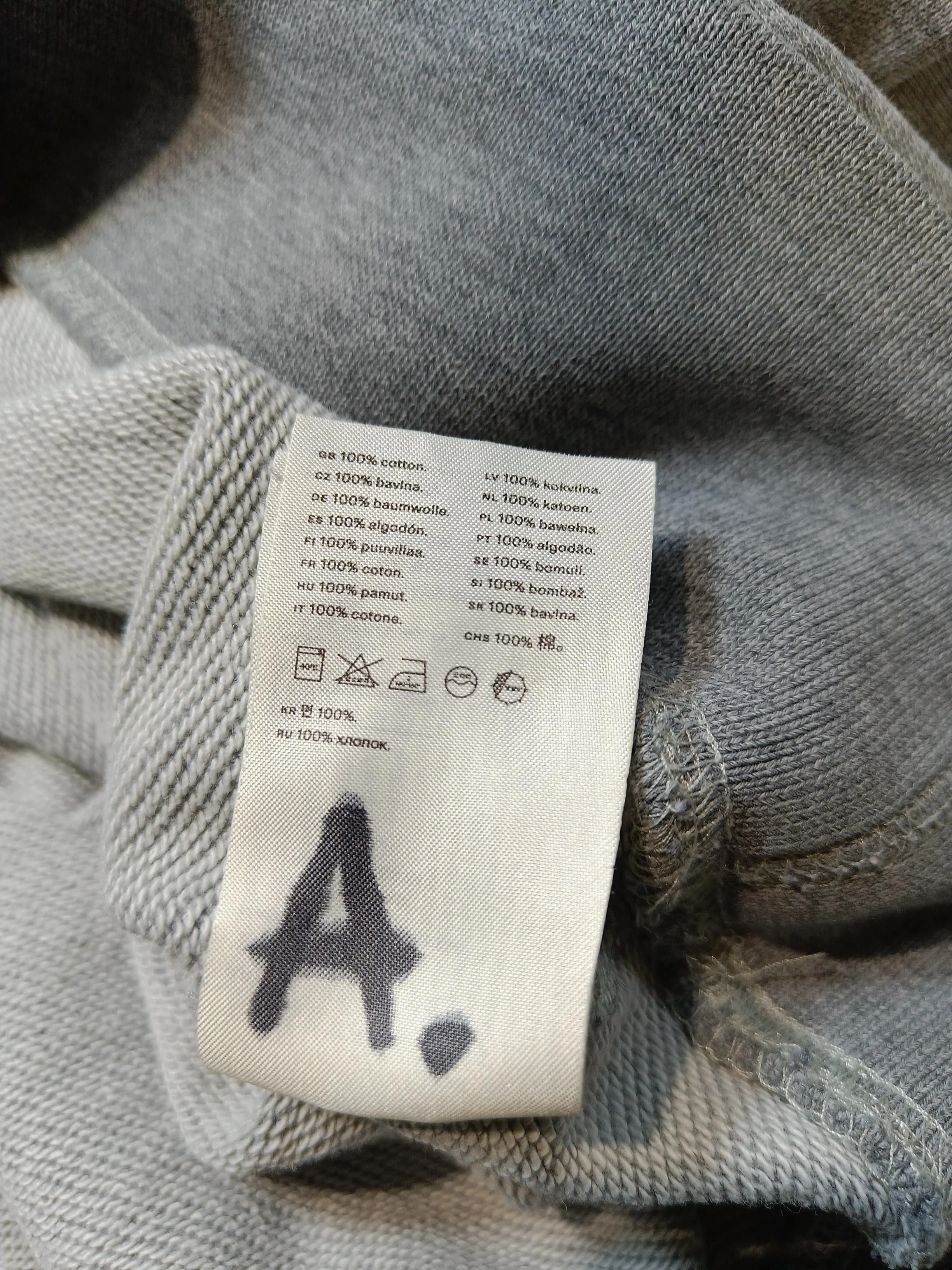 Arket Men's Hoodie M Grey 100% Cotton Pullover - Image 6