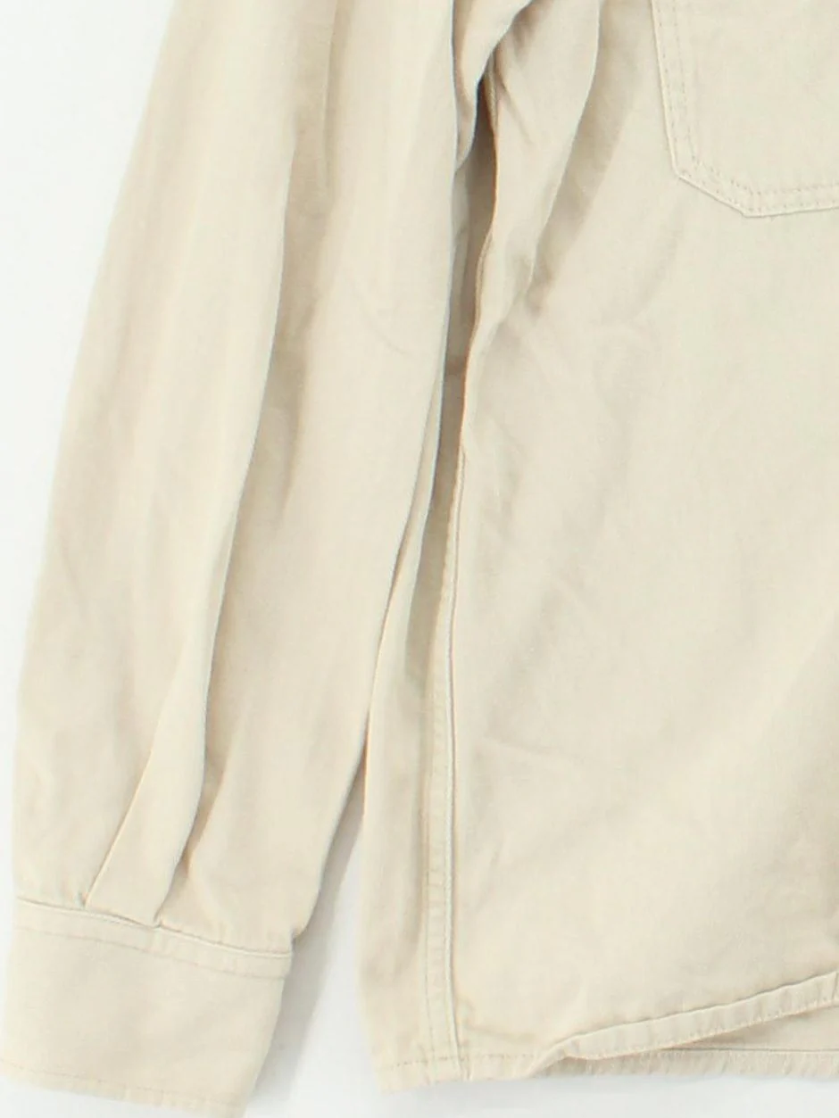 Arket Men's Shirt L Cream 100% Cotton Basic - Image 4