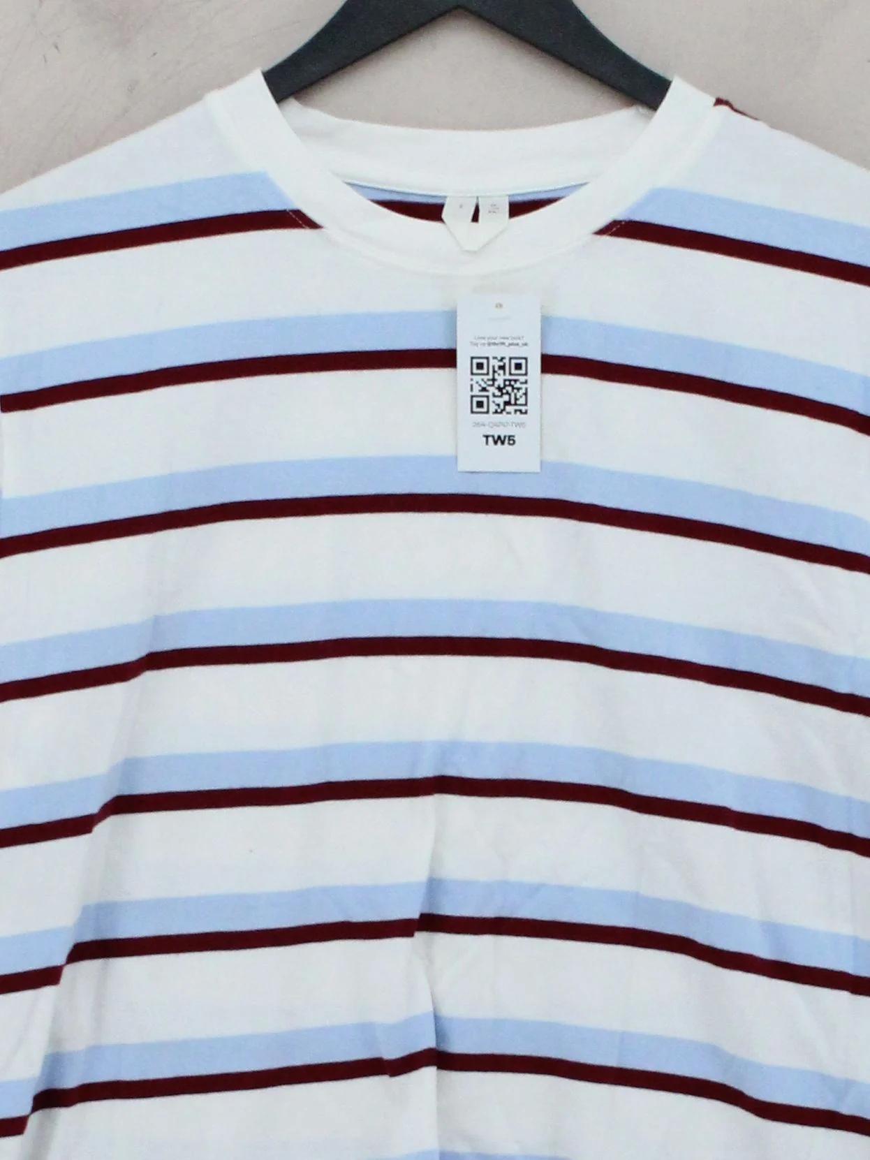 Arket Men's T-Shirt S Multi Striped 100% Cotton Basic - Image 3