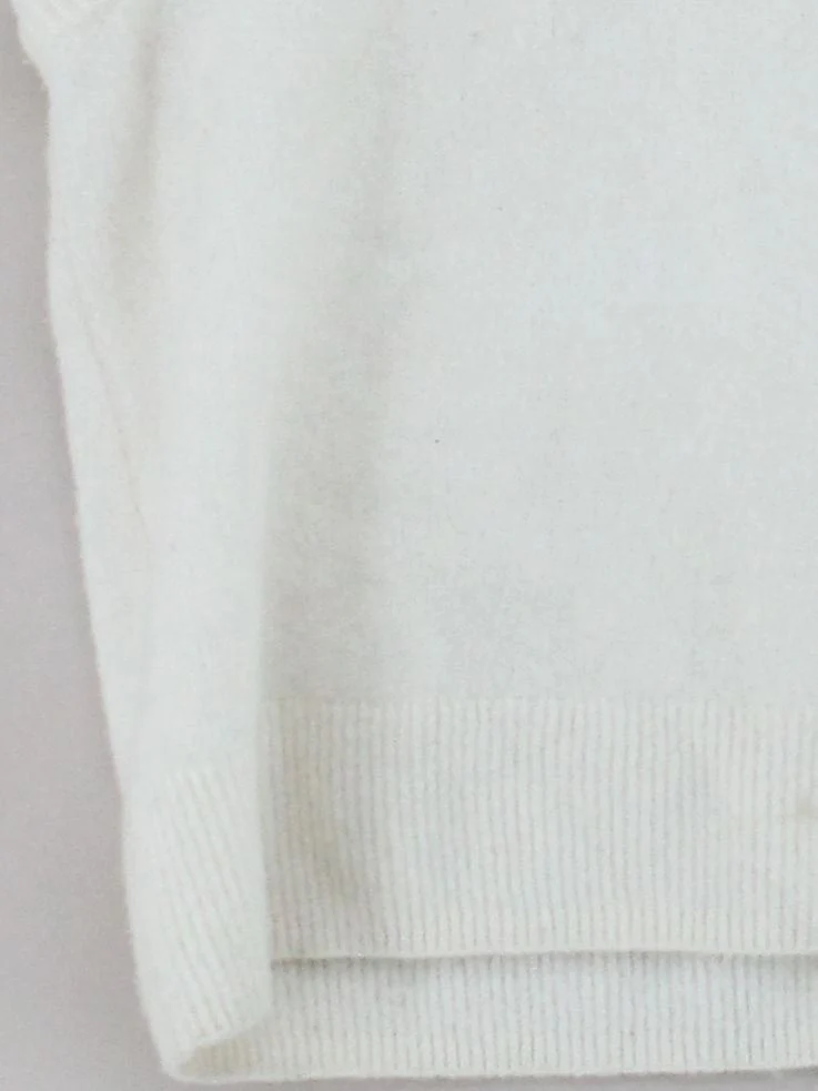 Arket Women's Jumper M Cream Polyester with Wool, Elastane Round Neck Vest - Image 4