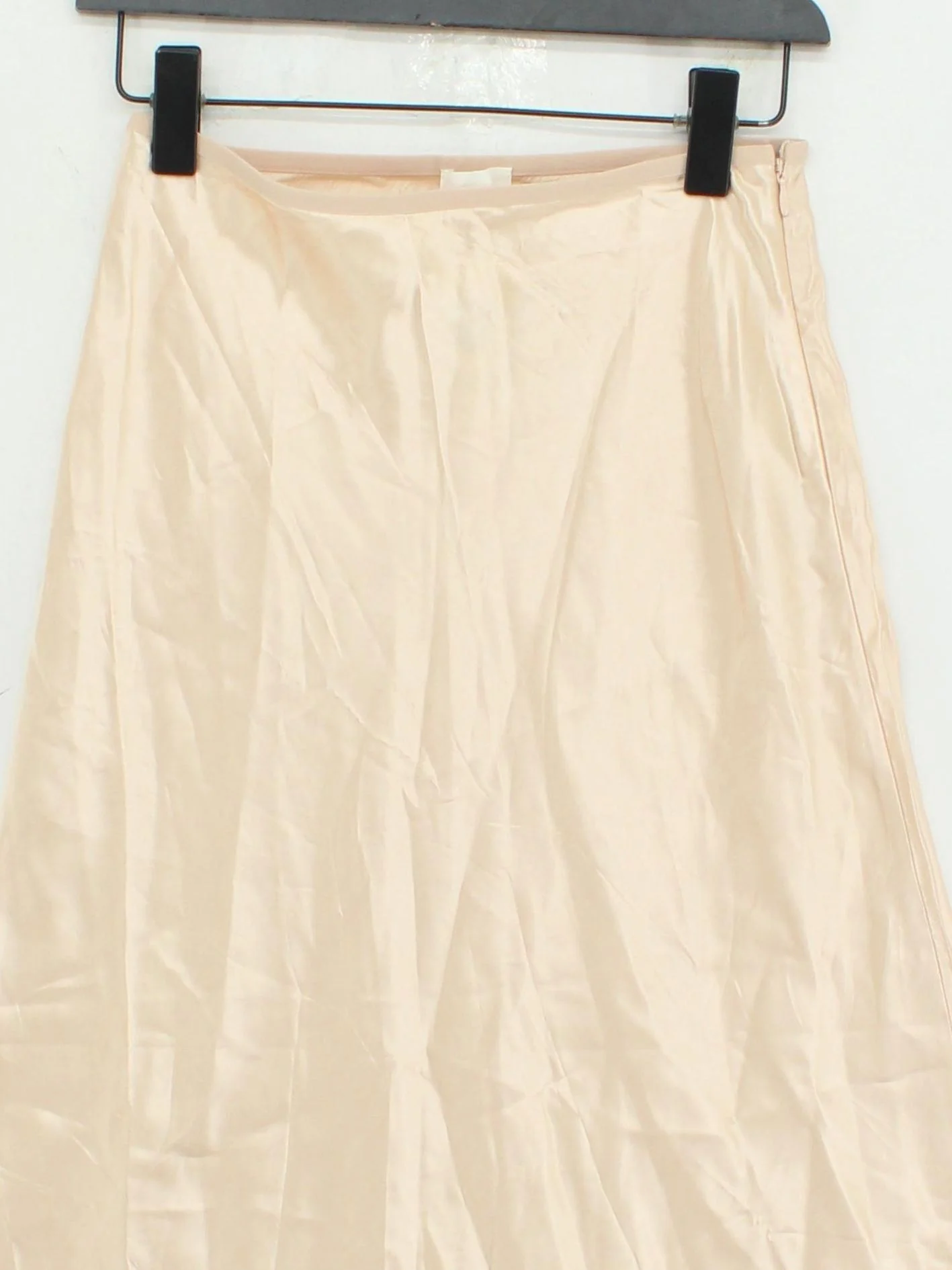 Arket Women's Midi Skirt UK 10 Cream 100% Acetate Midi A-Line - Image 3