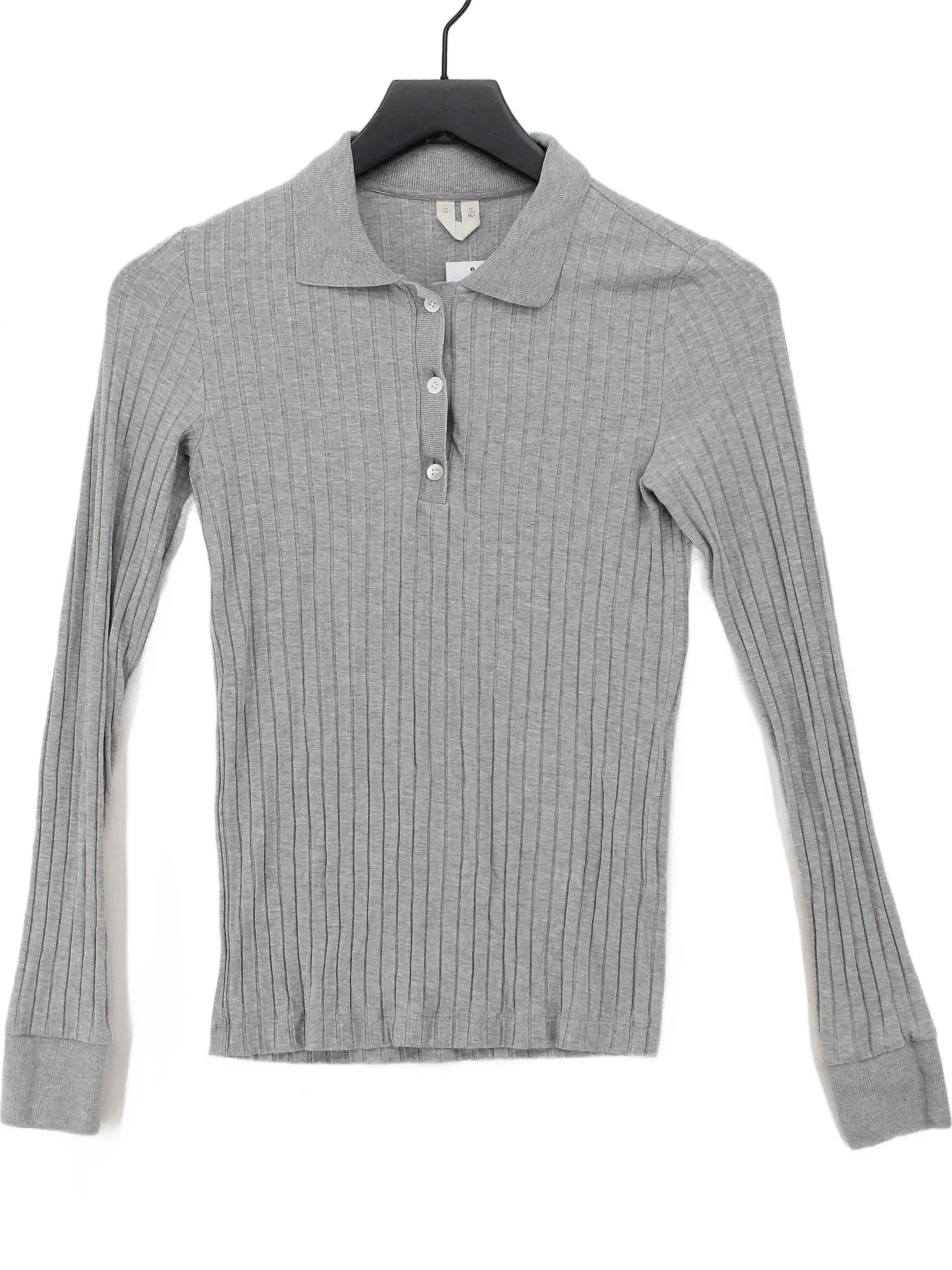 Arket Women's Polo XS Grey Lyocell Modal with Elastane Basic