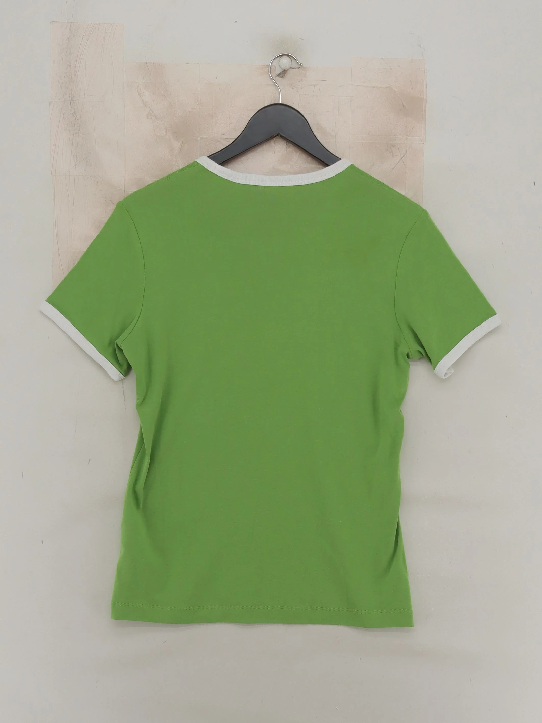 Arket Women's T-Shirt L Green 100% Cotton Short Sleeve Round Neck Basic - Image 2