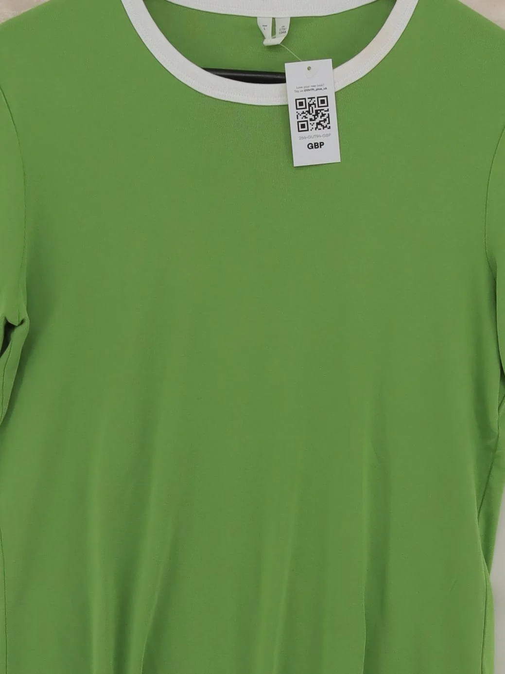 Arket Women's T-Shirt L Green 100% Cotton Short Sleeve Round Neck Basic - Image 3